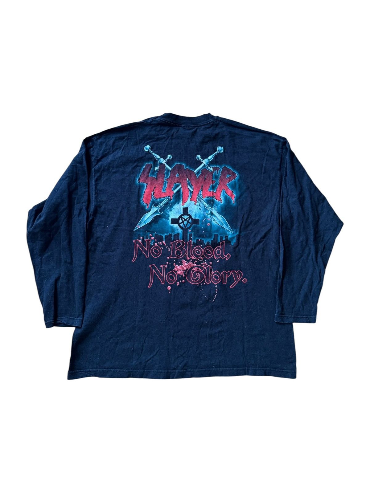 Slayer *RARE* 90s VINTAGE SLAYER LONGSLEEVE BAND TEE METAL Size US XL / EU 56 / 4 - 12 Thumbnail