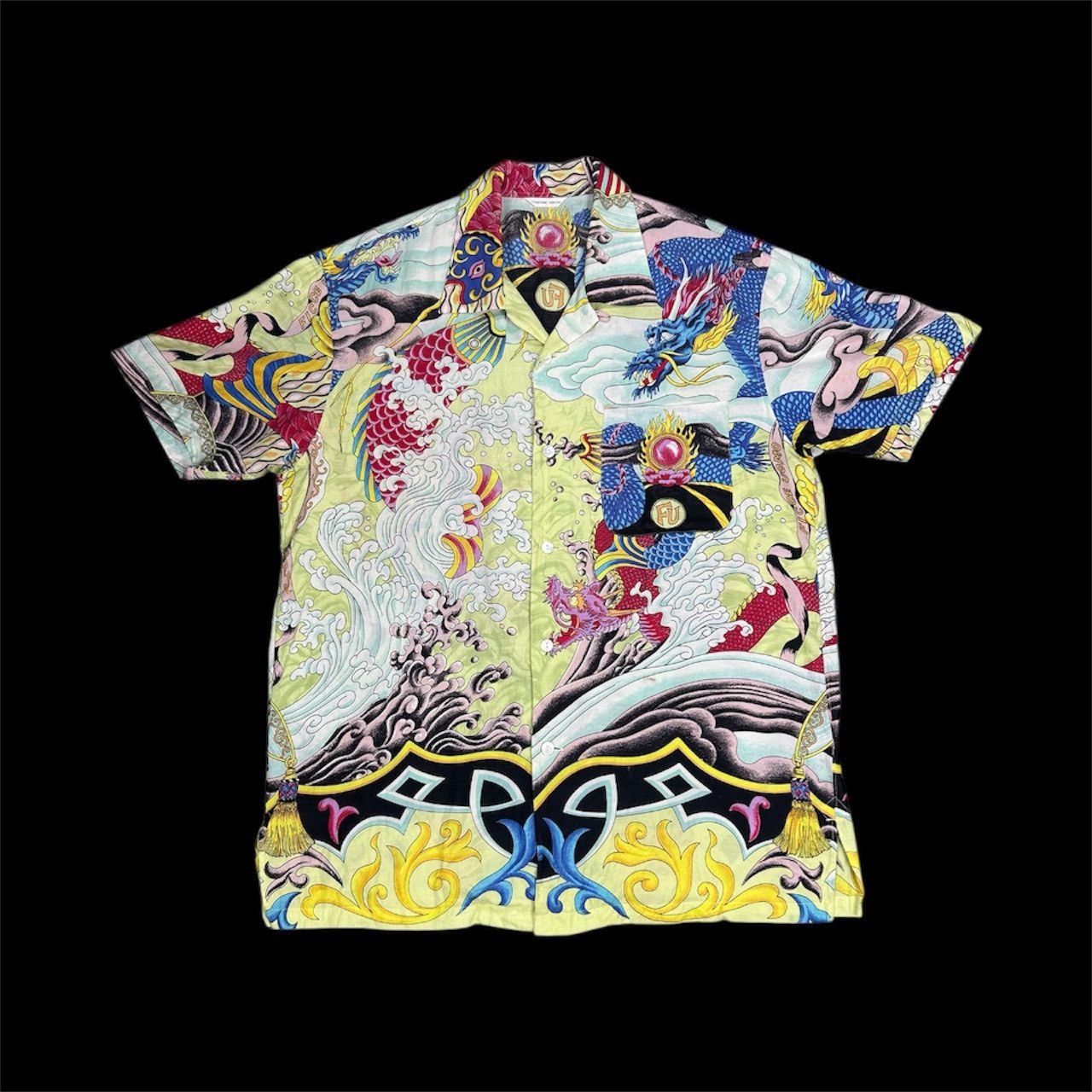 Yoshiyuki Konishi Vintage Yoshiyuki Konishi Bold Dragon Tatoo Style Button Up Size US L / EU 52-54 / 3 - 1 Thumbnail