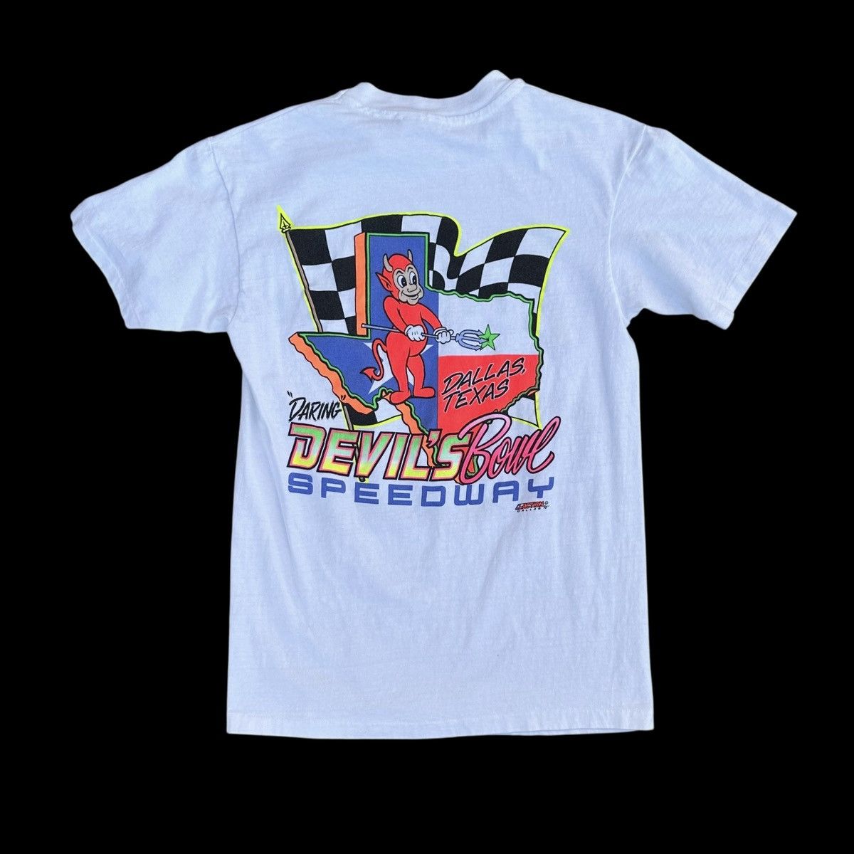 Hanes Vintage 1991 Spring Nationals Devils Bowl Racing T-Shirt Size US M / EU 48-50 / 2 - 2 Thumbnail