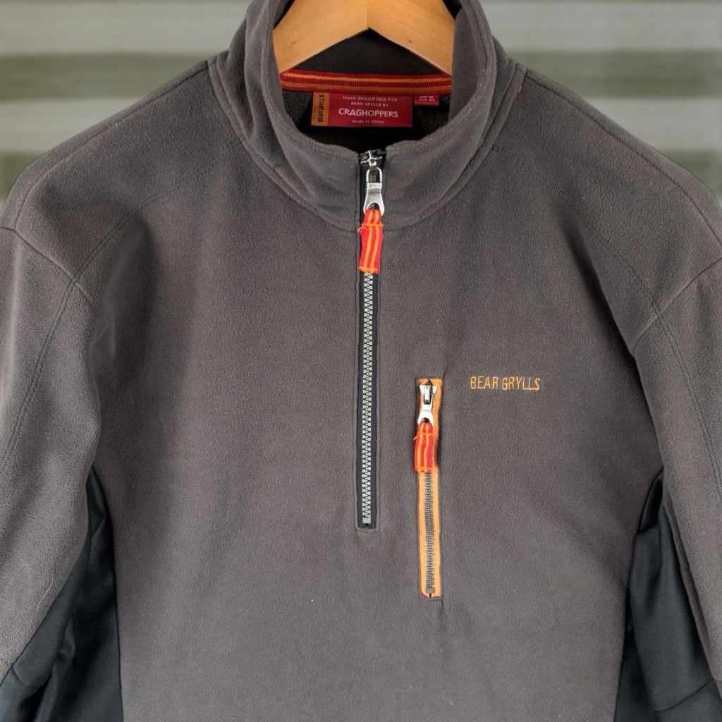 Vintage Bear Grylls Craghoppers Fleece Sweater Mens Medium Gray 1/2 Zip Outdoor Hiking Button Zipper Pockets Holiday/Outdoor? Size US M / EU 48-50 / 2 - 1 Thumbnail