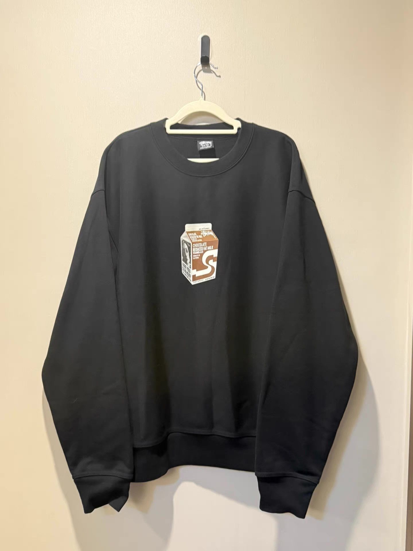 Stussy Stüssy 2024 Fall MILK CREW Milk Print FleeceSweatshirt Ｑ20 Size US XL / EU 56 / 4 - 1 Thumbnail