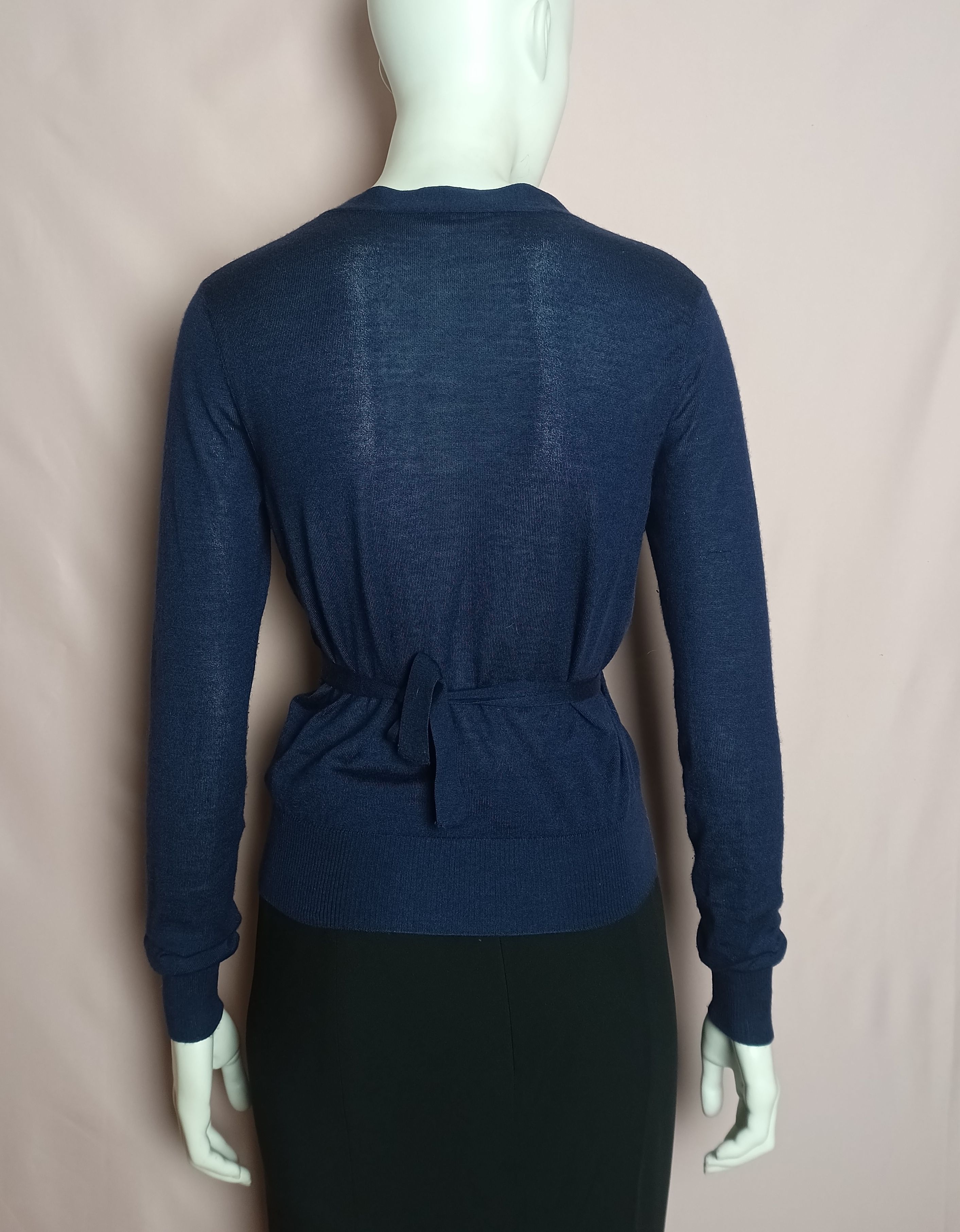 Etro ETRO Cashmere Silk Wrap Cardigan Blue IT 44 Size M / US 6-8 / IT 42-44 - 3 Thumbnail