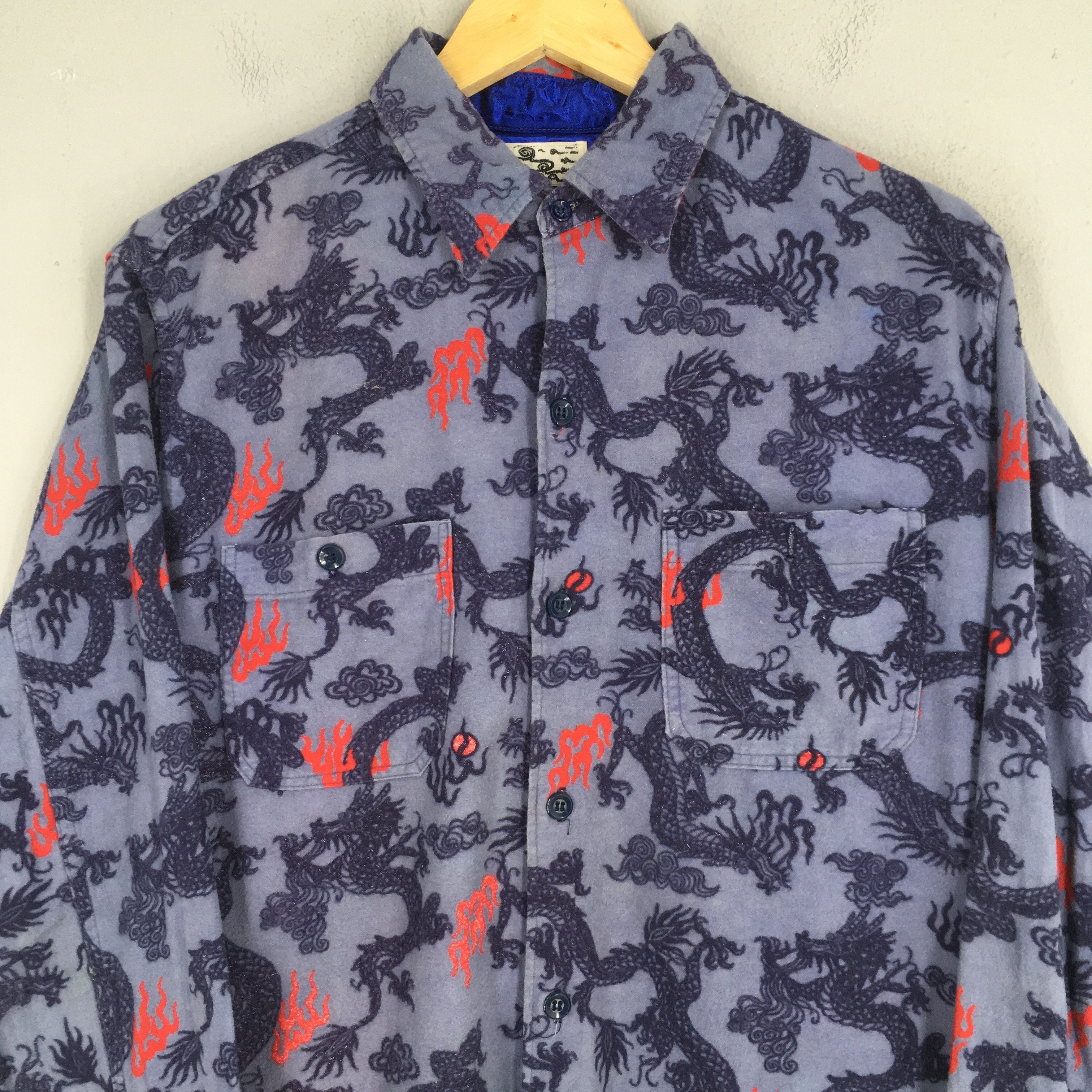 Okura Vintage Okura Arigato Japan Dragon Shirt Medium Size US M / EU 48-50 / 2 - 2 Thumbnail