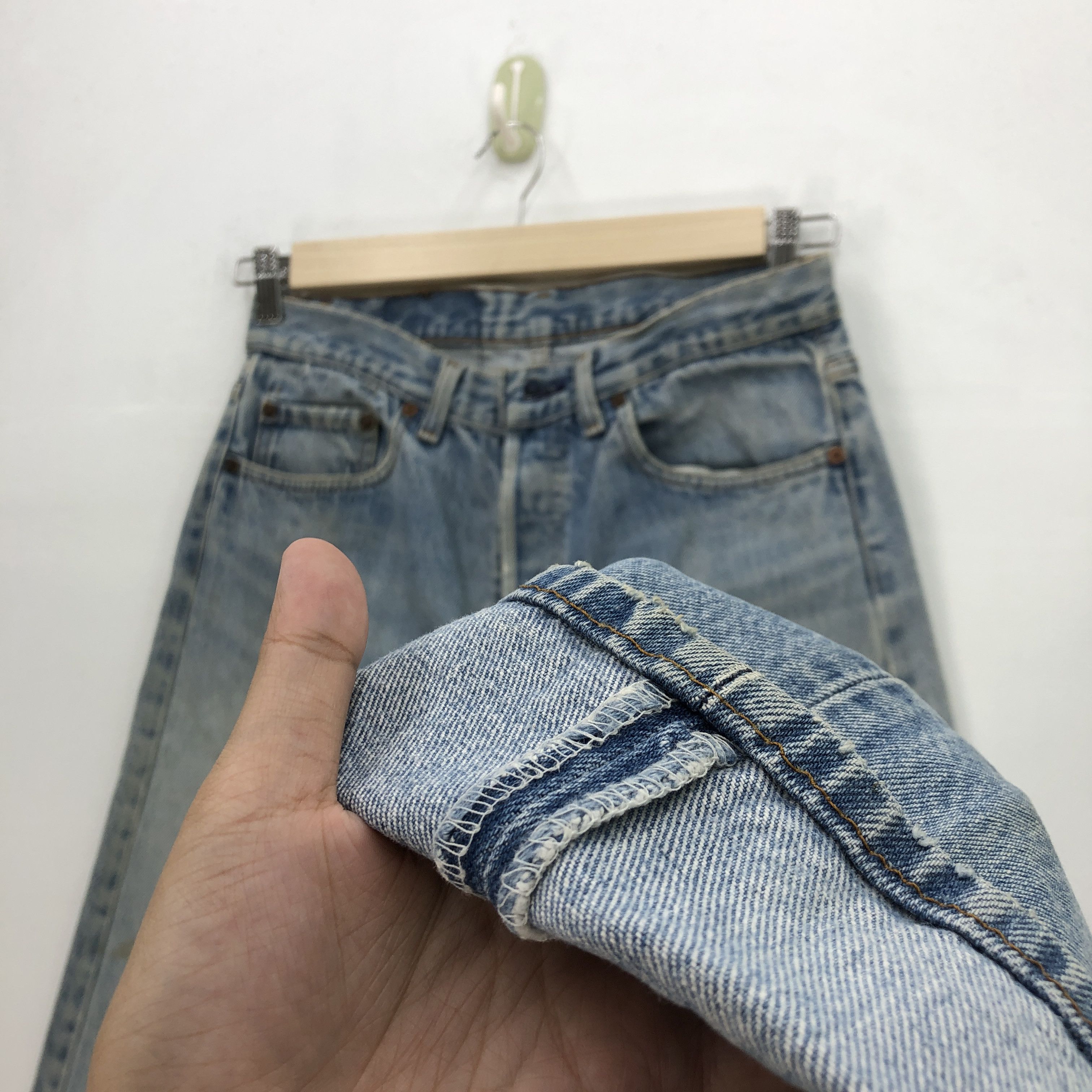 Levi's × Vintage Vintage Levi's 501 Sun Faded Jeans Light Wash Denim Size US 30 / EU 46 - 8 Thumbnail