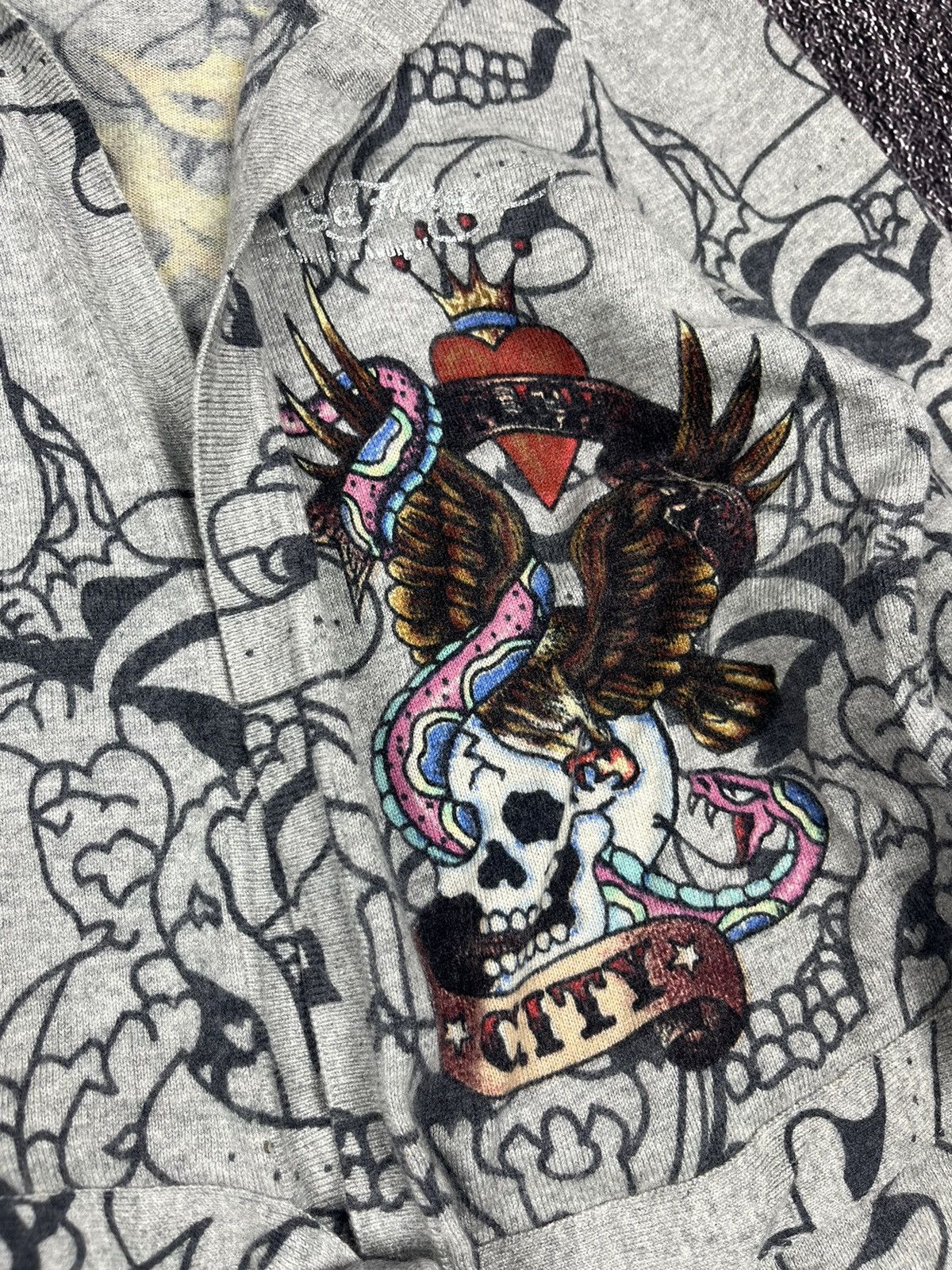 Ed Hardy Ed Hardy Long Hoodie Wool Grey Size XL / US 12-14 / IT 48-50 - 8 Thumbnail