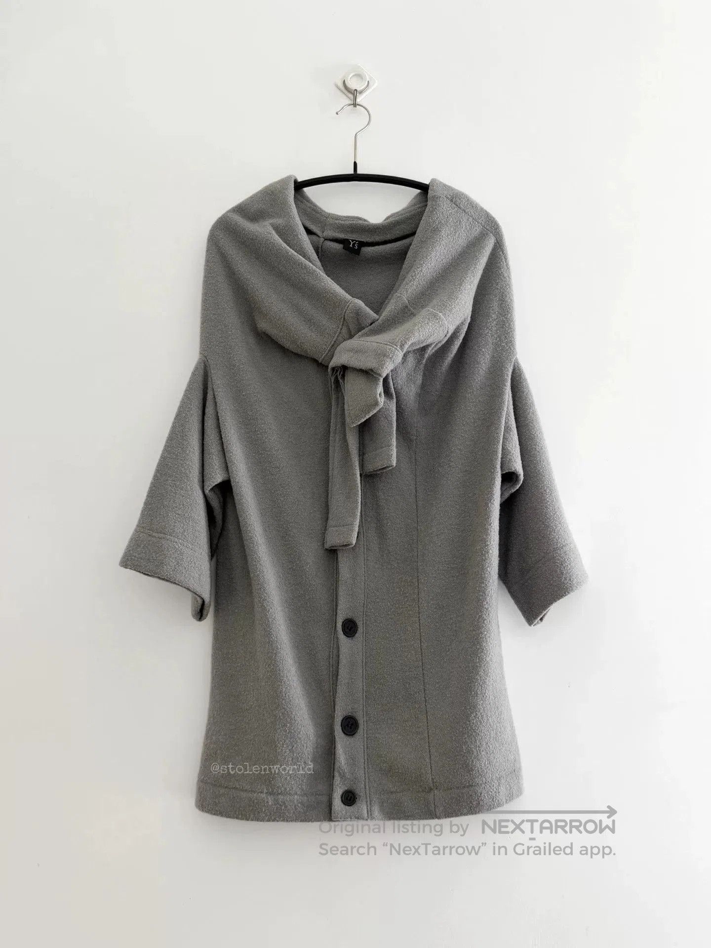 Y's gray asymmetrical shoulder top by Y's. Size S / US 4 / IT 40 - 7 Thumbnail