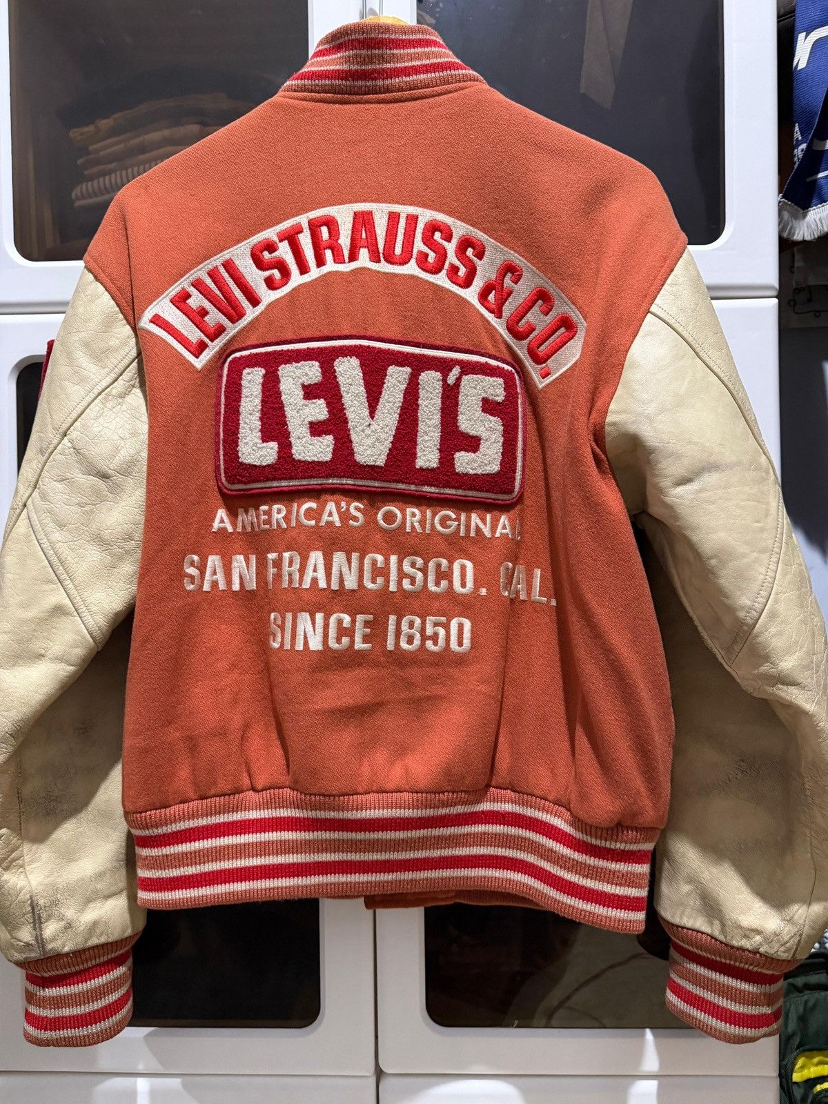 Levi's Vintage Clothing Levi’s 1990s Vintage Varsity Jacket Wool Leather Sleeves Size US M / EU 48-50 / 2 - 2 Thumbnail