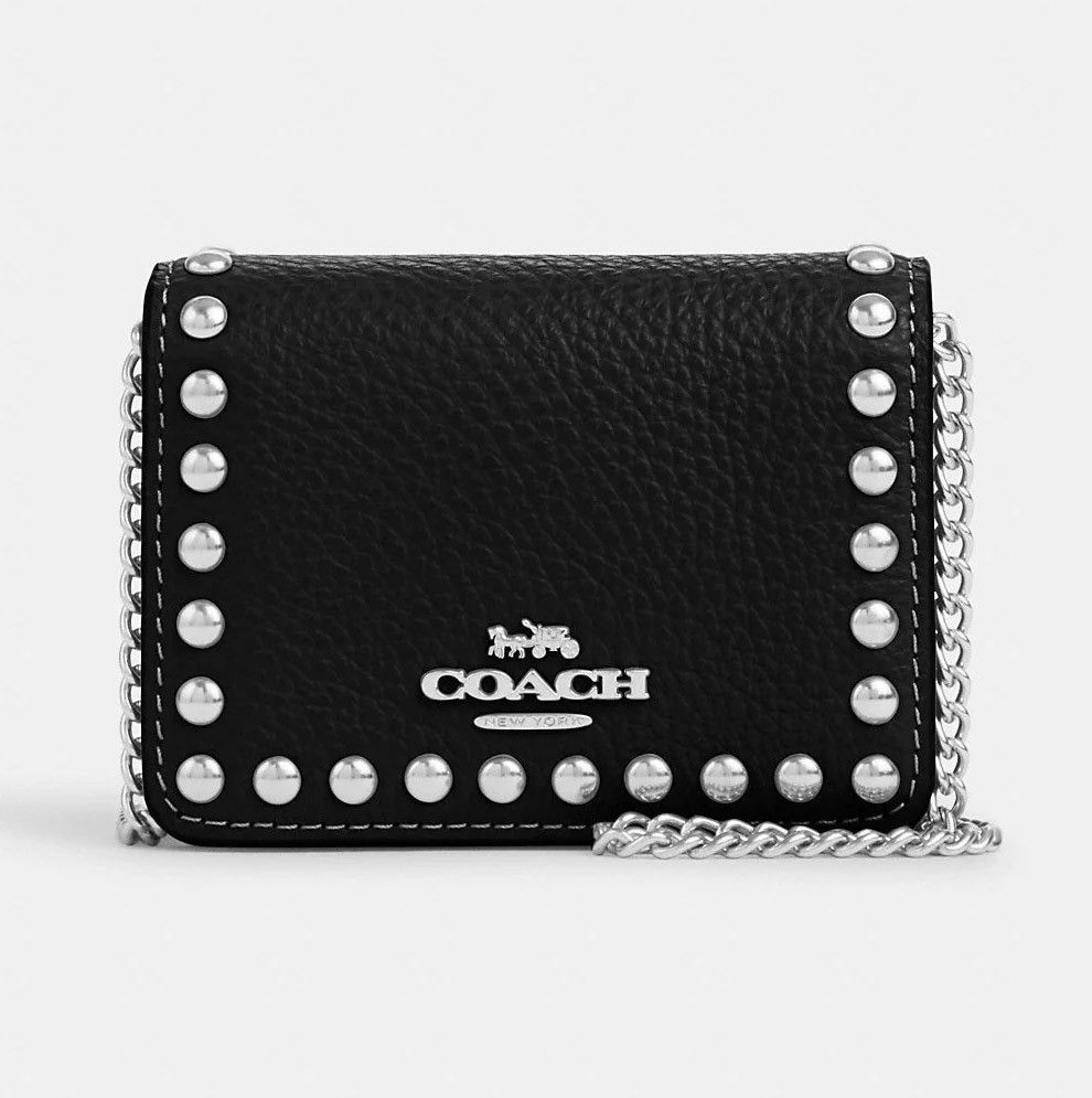 NWT sale Coach Small Leather Wallet with Rivets