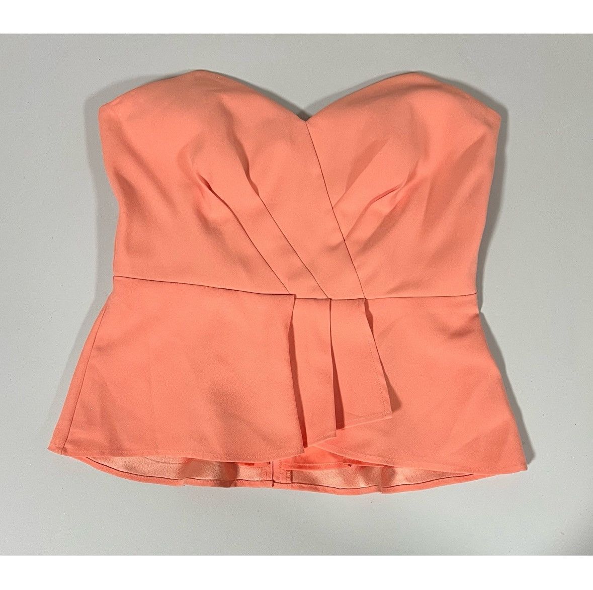 White House Black Market Pink Coral Peplum Corset Bustier Top Shirt Blouse Size 4 🌷✨ Size S / US 4 / IT 40 - 1 Thumbnail