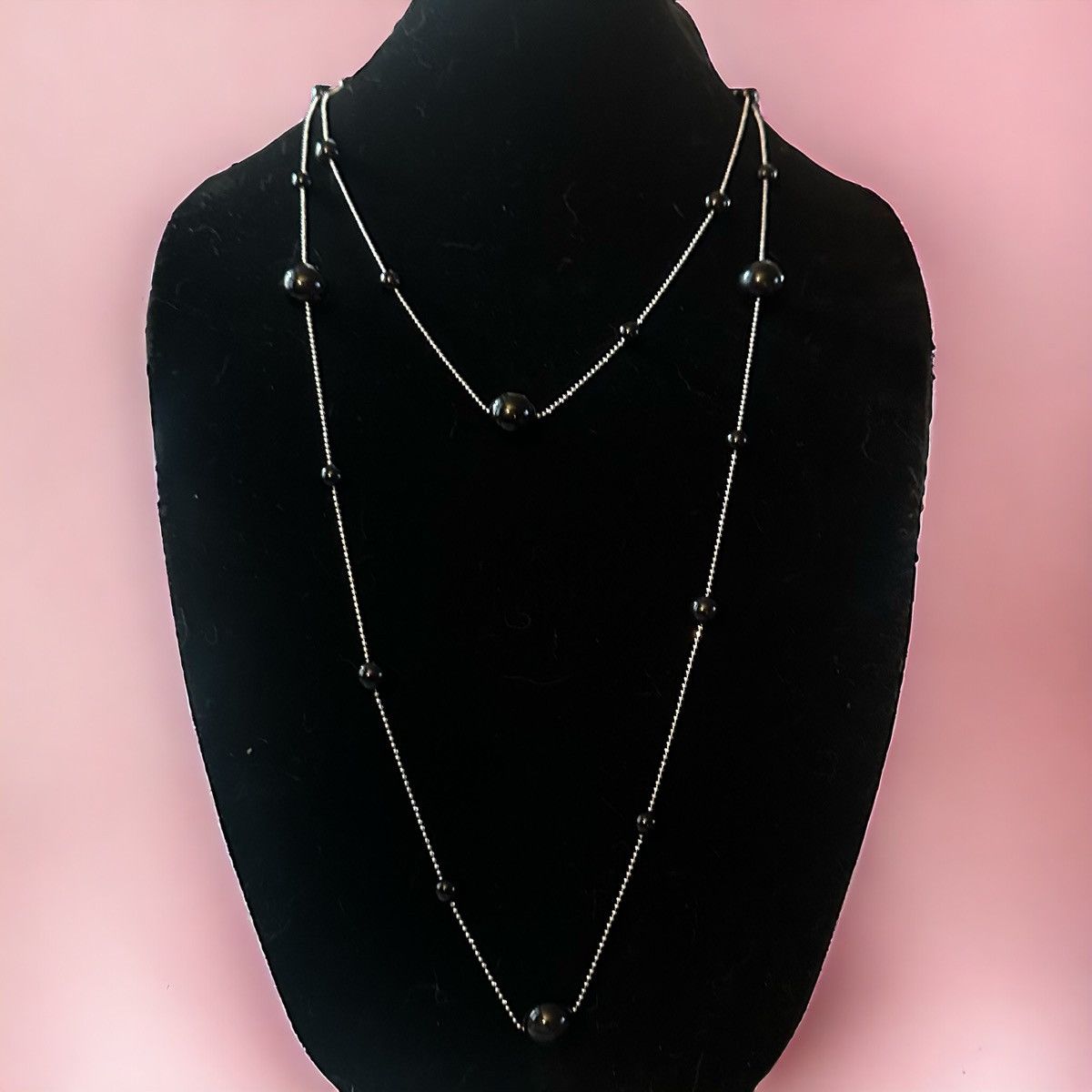 Other Premiere Designs ball chain & black beads station necklace Size ONE SIZE - 1 Thumbnail