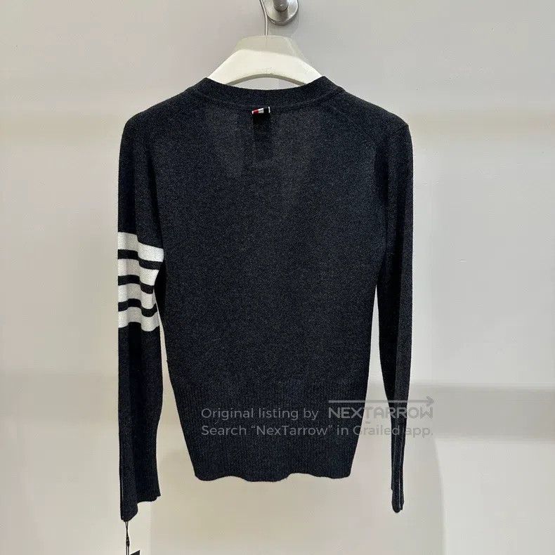Thom Browne Thom Browne Classic Four Stripe Cashmere Cardigan - Dark G Size US M / EU 48-50 / 2 - 5 Thumbnail