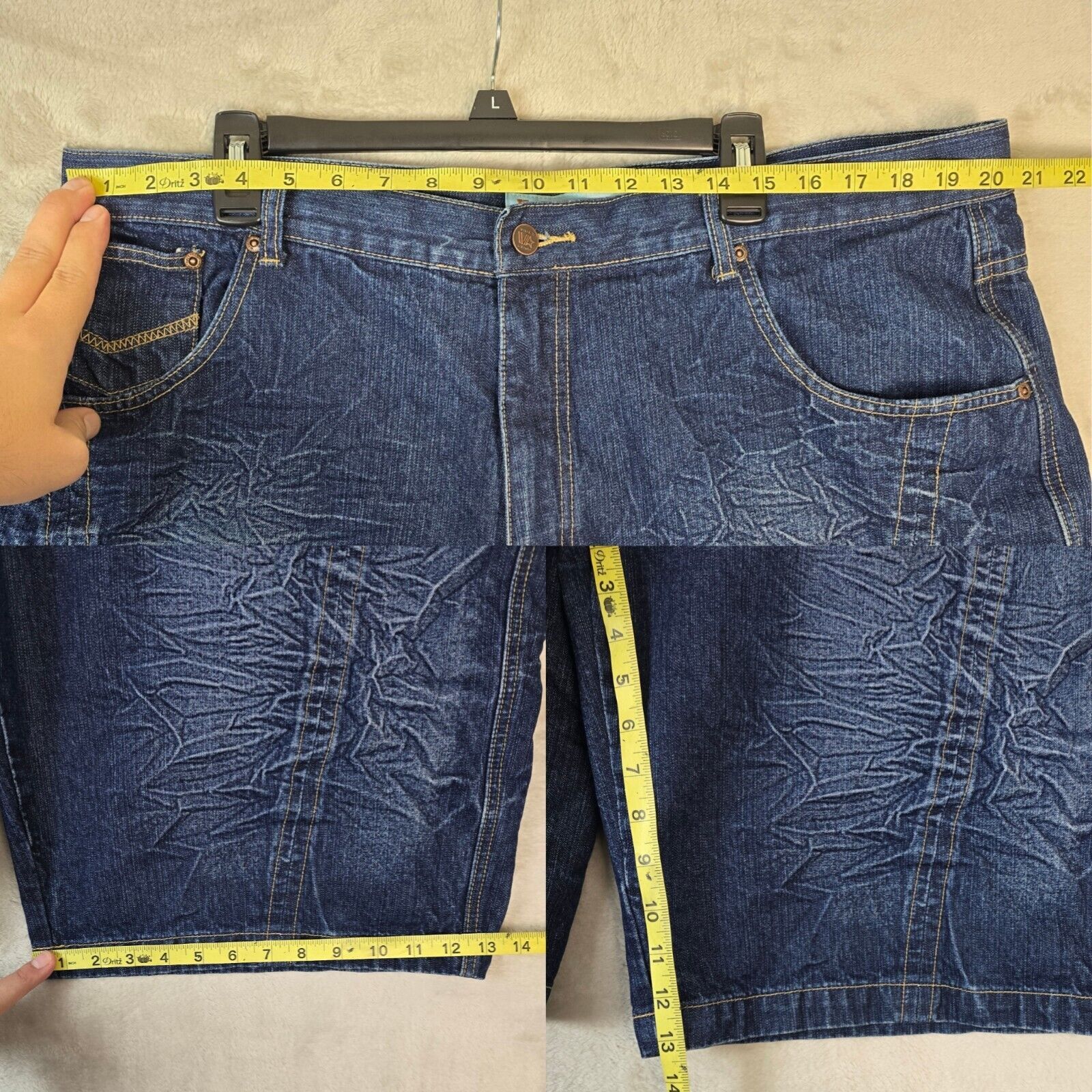 Other Vibes Gold Label GL Men's Denim Shorts 42 Skater Y2K Baggy Size US 42 / EU 58 - 8 Thumbnail