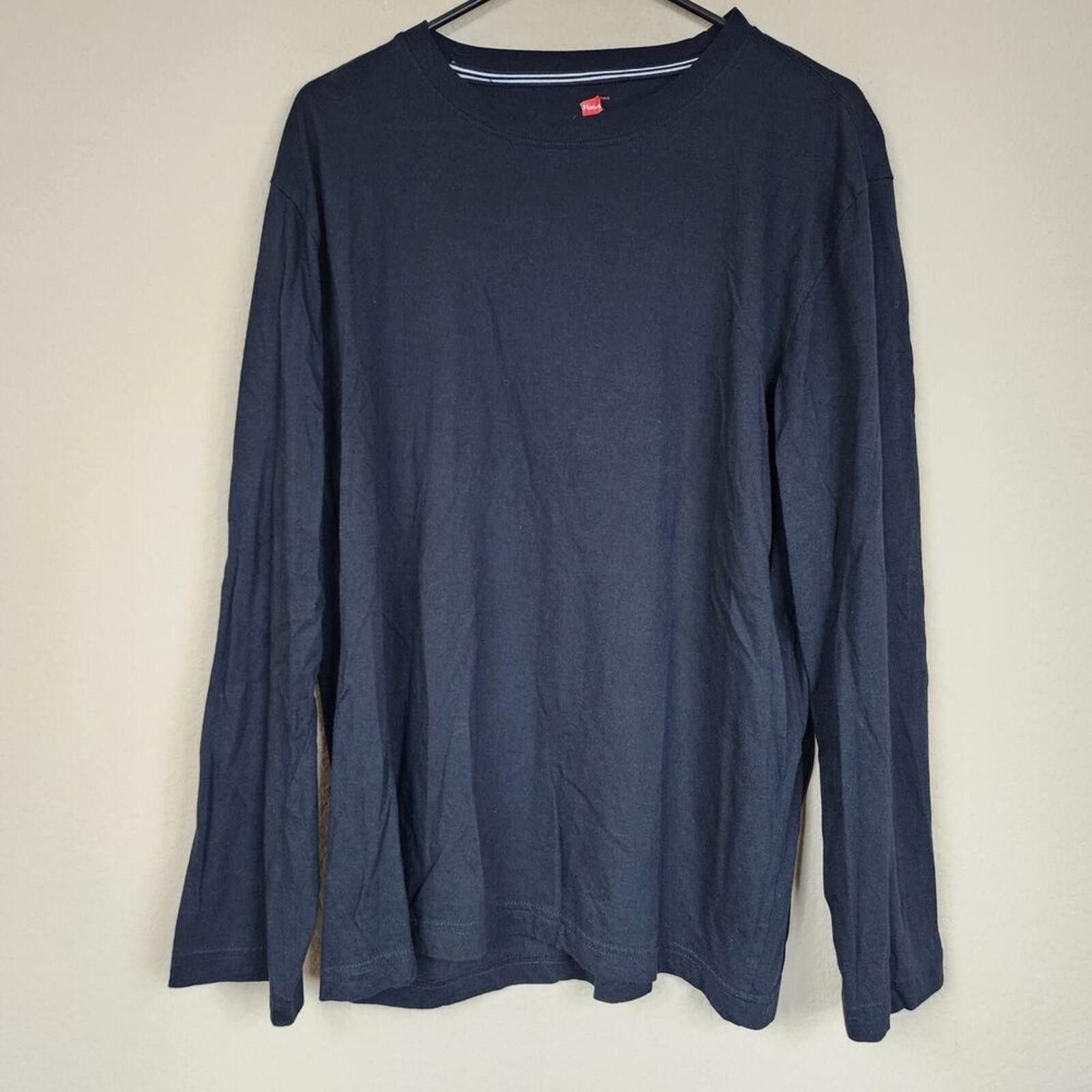 Hanes Large Black Long Sleeve Shirt Size US L / EU 52-54 / 3 - 1 Thumbnail