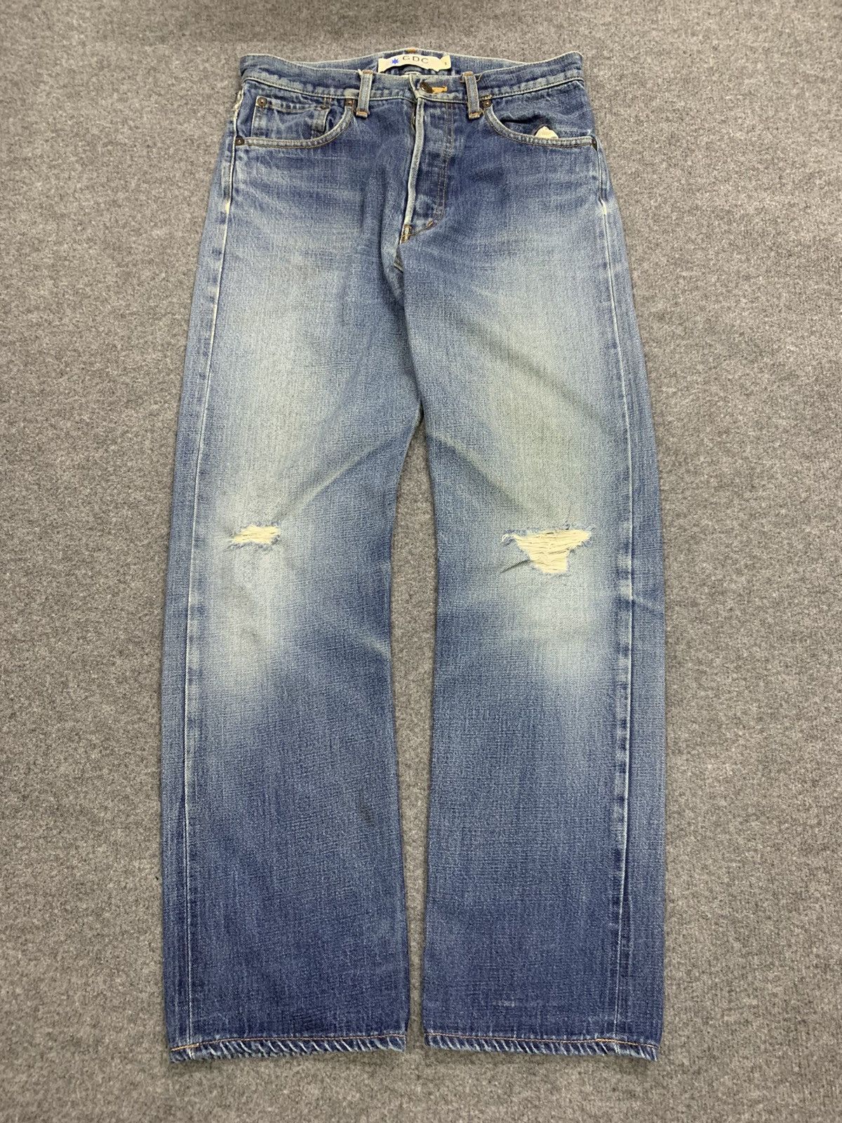 14th Addiction DISTRESSED GDC SELVEDGE DENIM & NICE FADED. Size US 31 - 1 Thumbnail