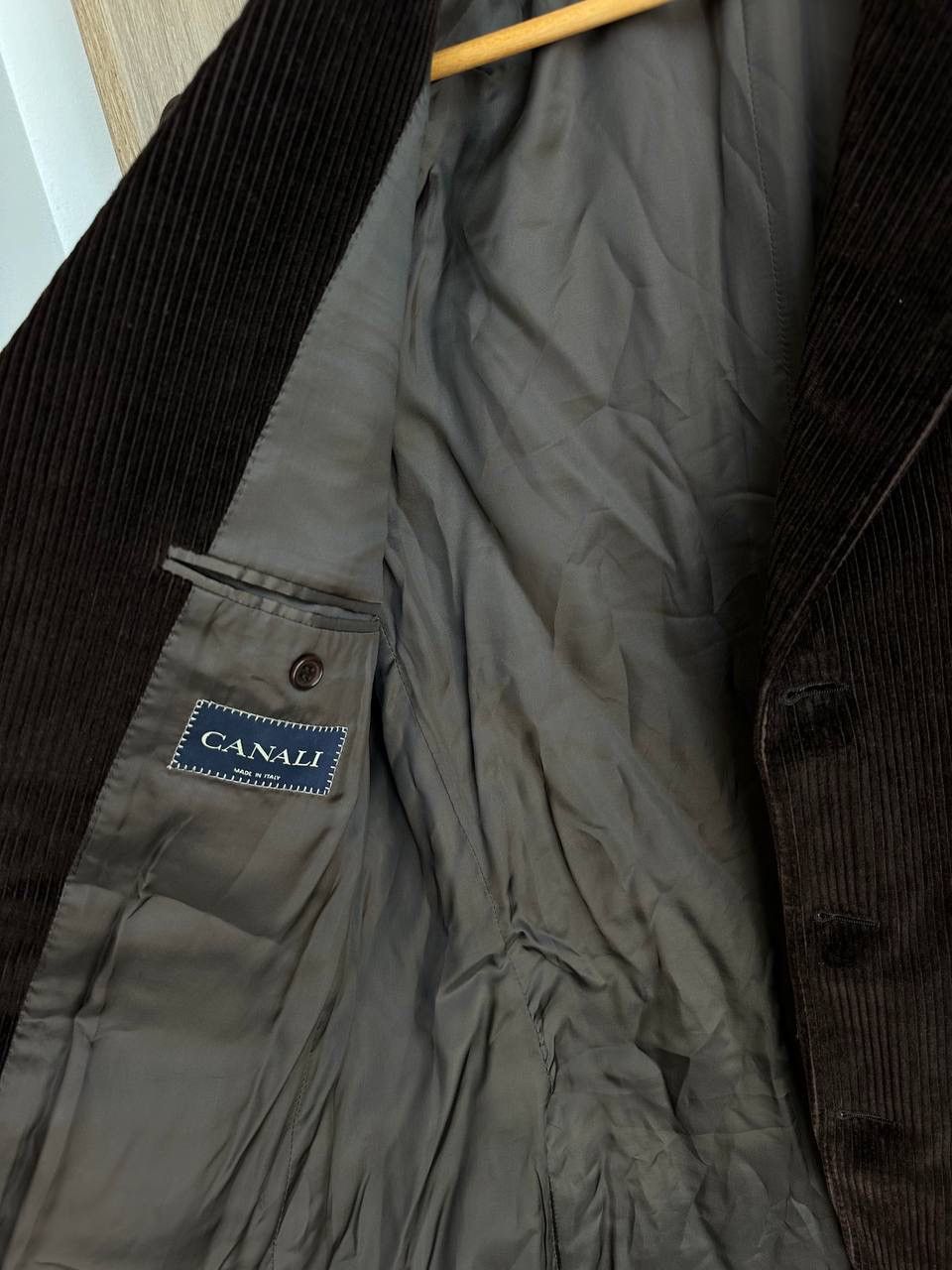 Canali × Vintage Vintage Men’s Brown Velvet Smoking Jacket Blazer Canali Size 50R - 20 Thumbnail