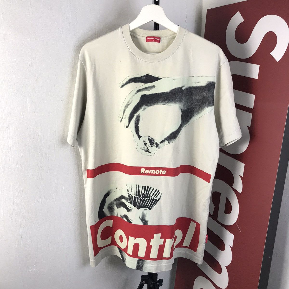 image of Vintage 90's Barbara Kruger Artwork Museum Collection in Cream, Men's (Size Large)