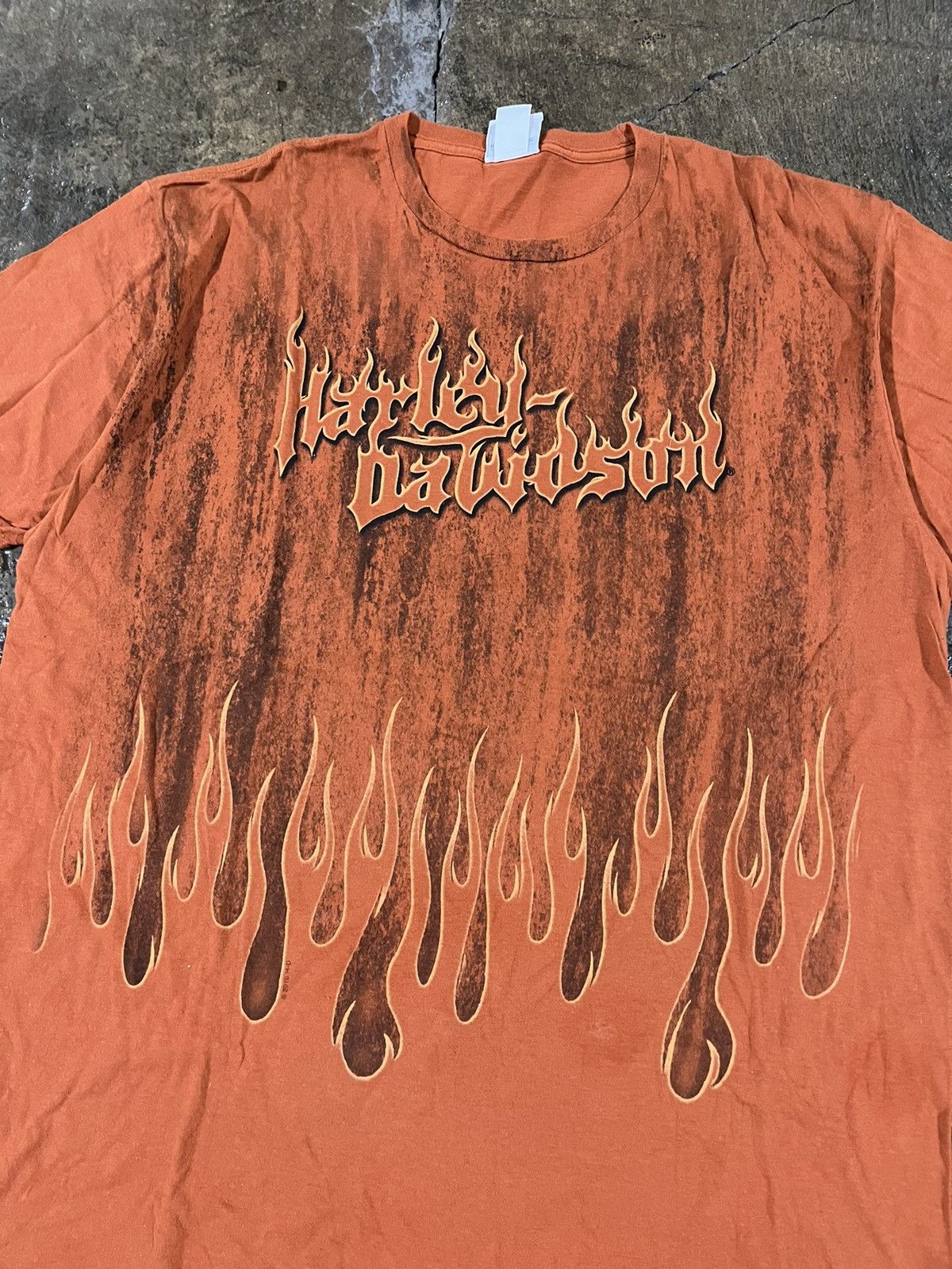 Harley Davidson × Vintage Crazy Vintage Y2K Harley Davidson Flames Grunge Biker Tee Size US XXL / EU 58 / 5 - 4 Thumbnail