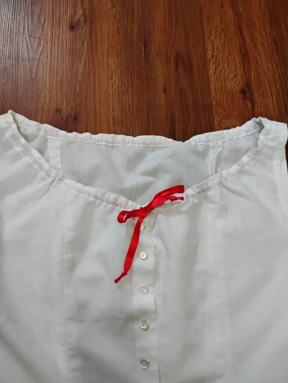 Other Vintage Cinch Collar Red Ribbon Blouse Crop Top Sleeveless Size M / US 6-8 / IT 42-44 - 2 Thumbnail