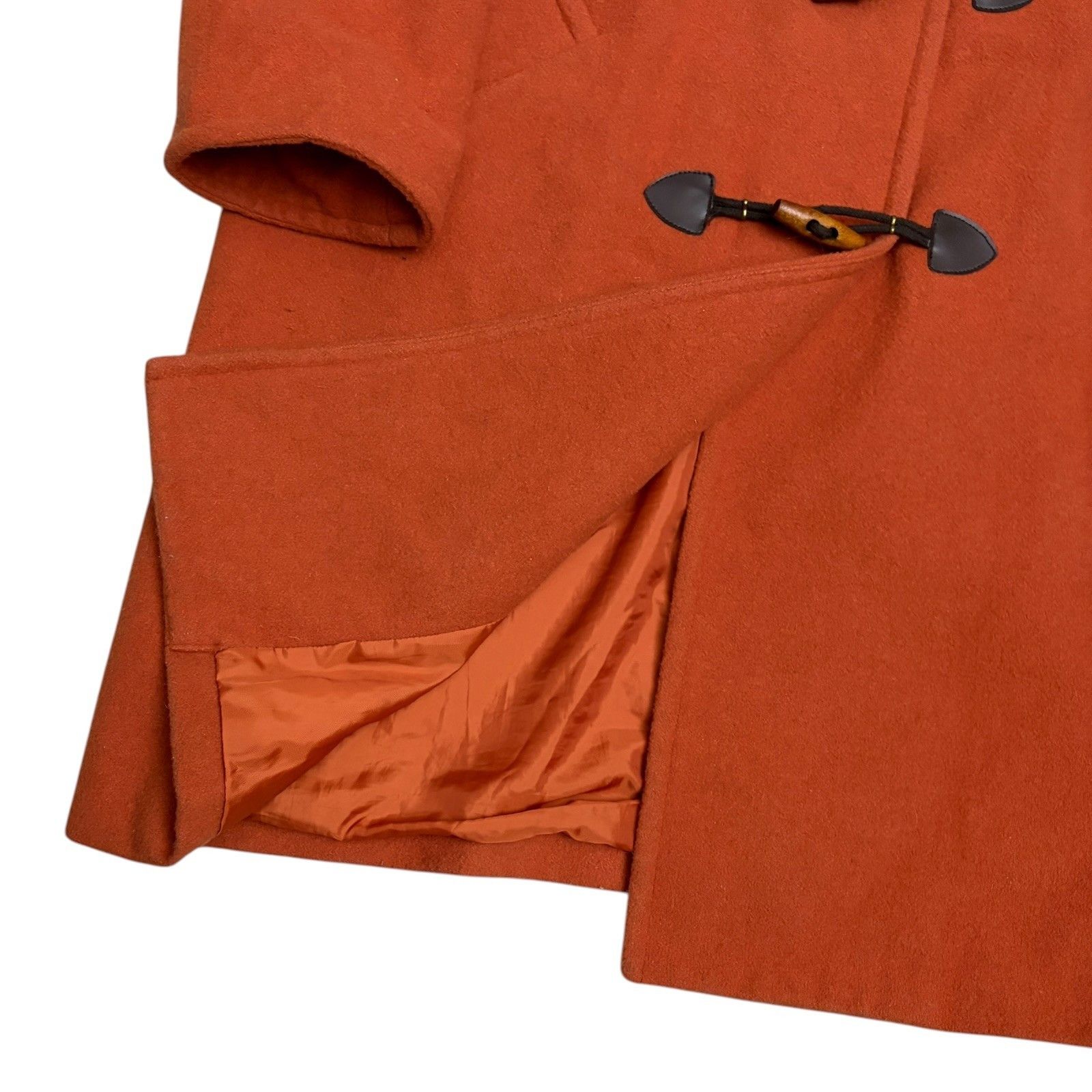 Other VINTAGE JG HOOK 90s Orange WOOL Long Trench Pea Coat 18 Size XXL / US 16-18 / IT 52-54 - 6 Thumbnail