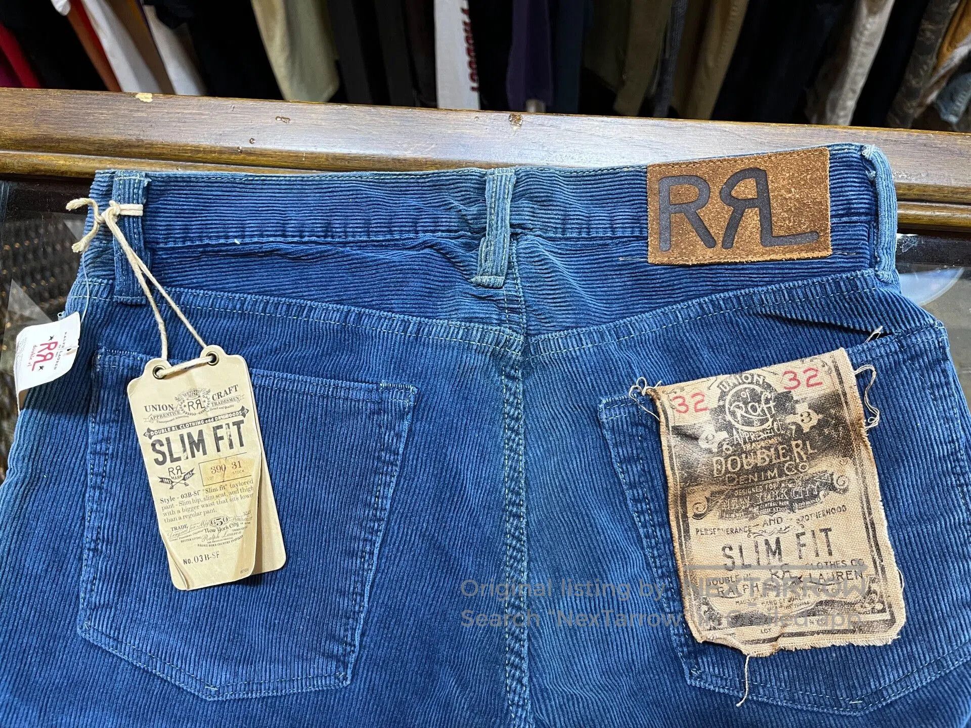 RRL Ralph Lauren Vintage Blue Corduroy Relaxed Pants. Size US 32 / EU 48 - 5 Thumbnail