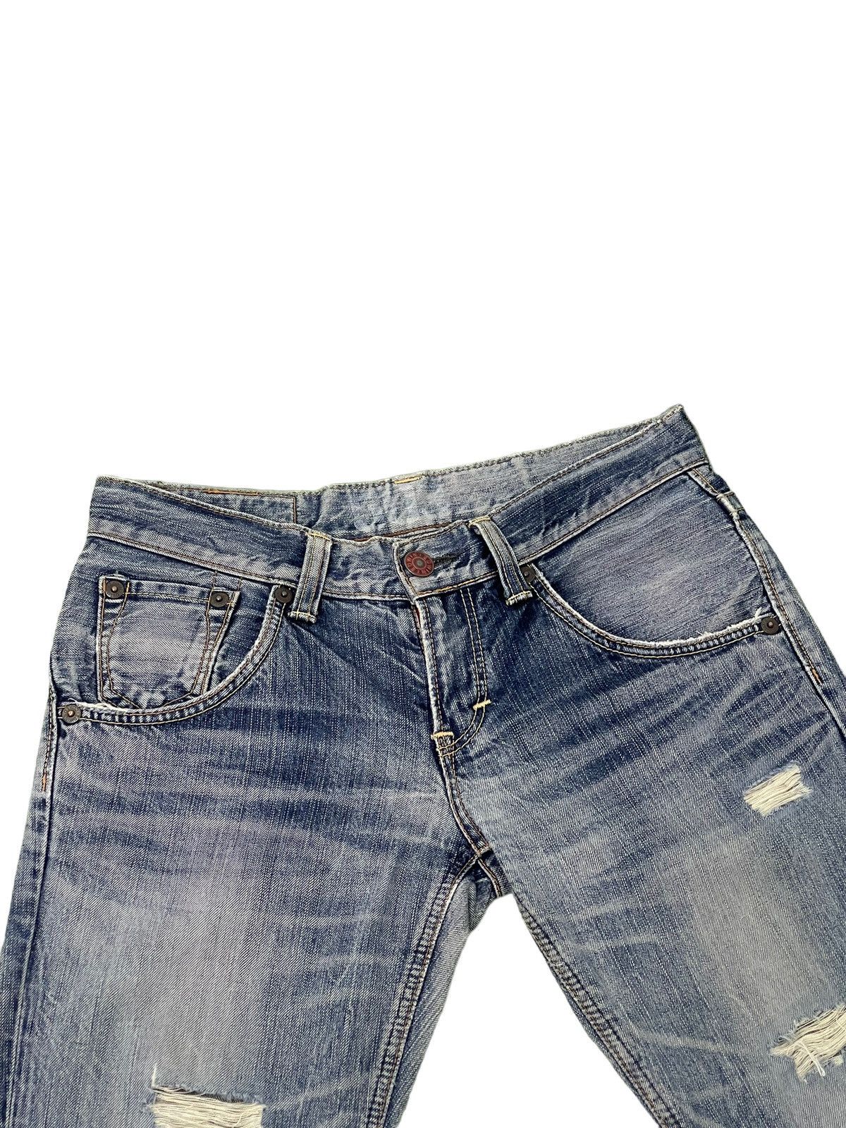 Edwin Flare Jeans Edwin Japan Distress Low Rise Boot Cut 7🟦3 Size US 30 / EU 46 - 8 Thumbnail