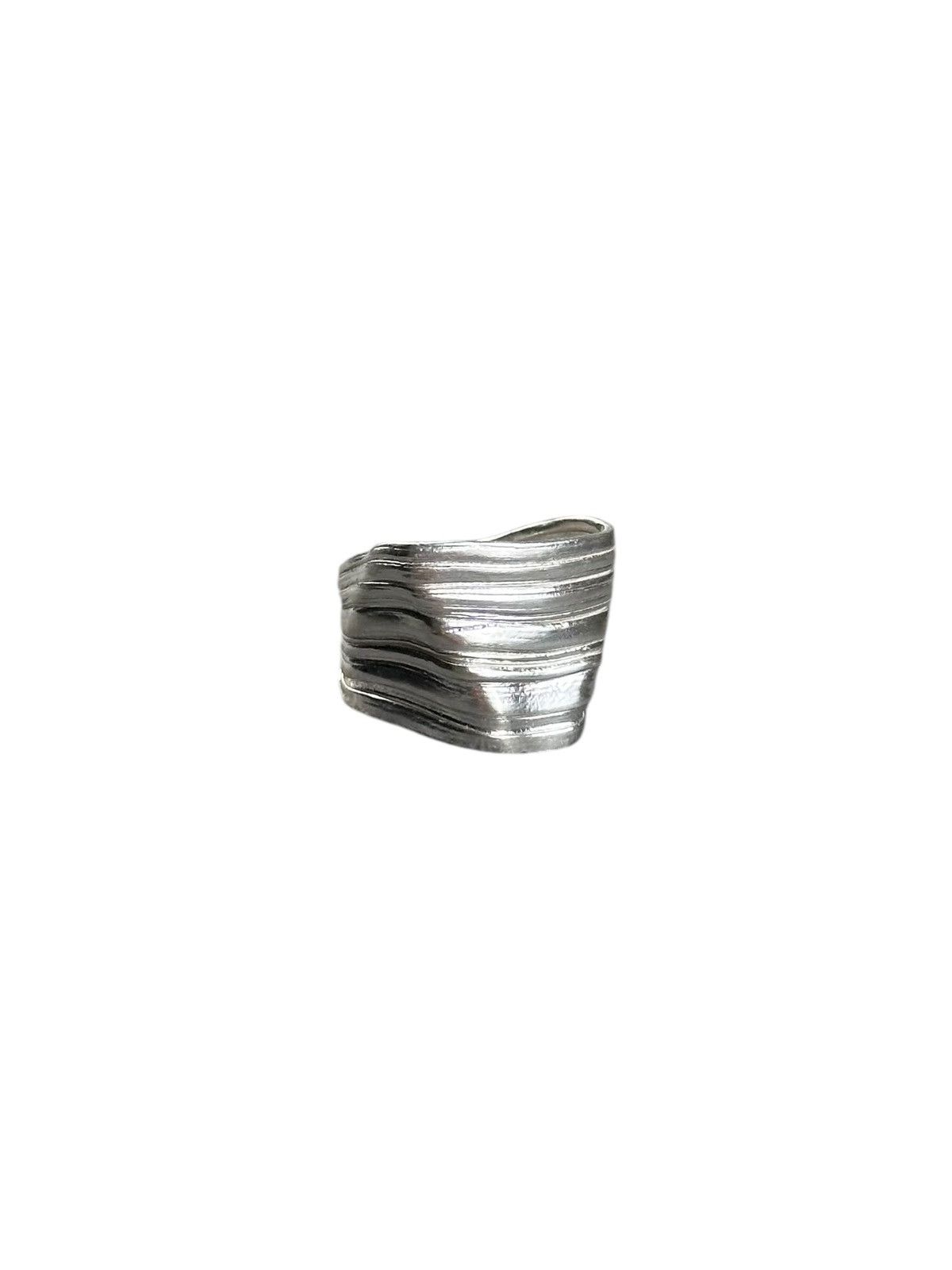 Japanese Brand ARTISAN MADE ASYMMETRICAL WAVES HEAVY STERLING SILVER RING Size ONE SIZE - 9 Thumbnail
