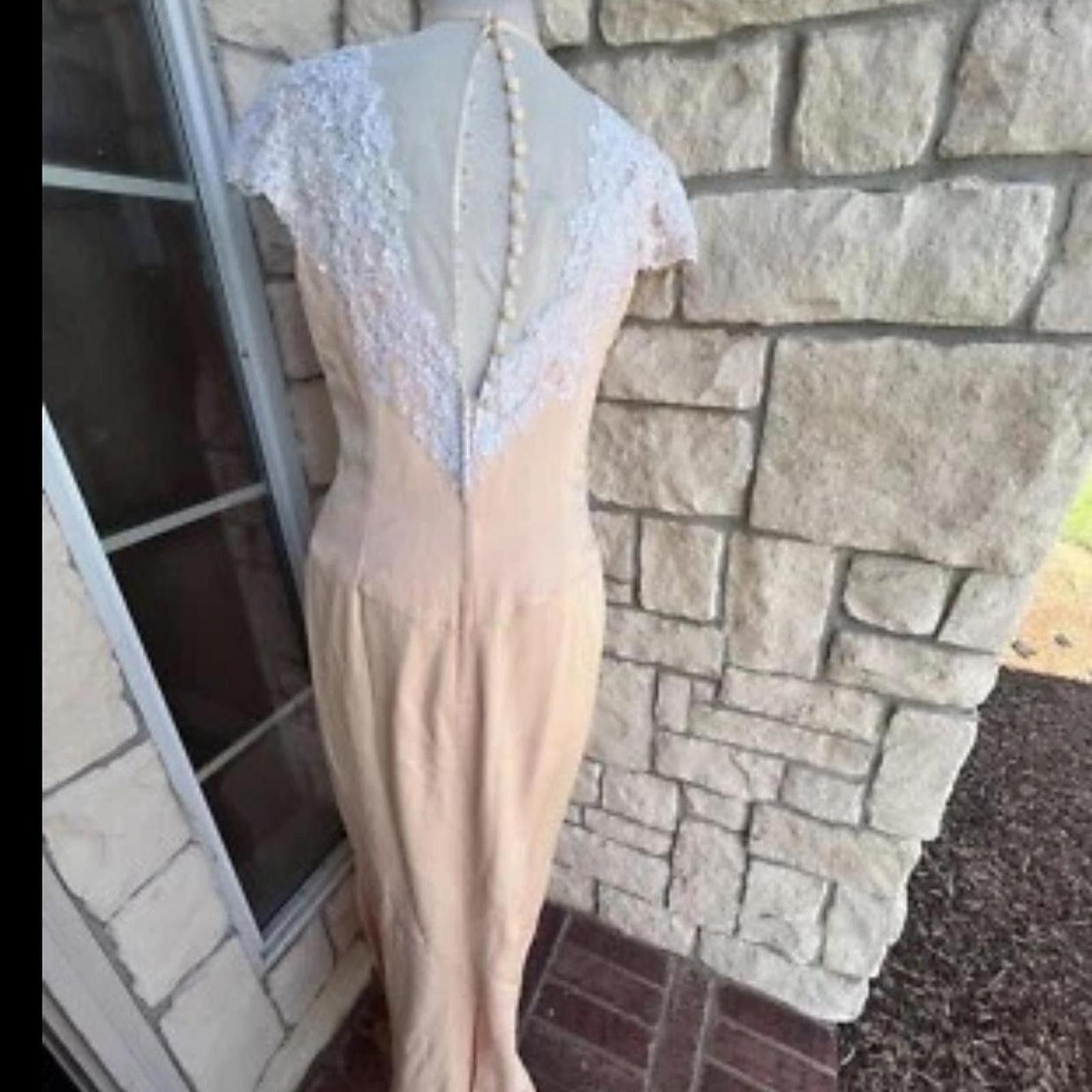 Other Cream and pink vintage 2-piece dress glamour Size S / US 4 / IT 40 - 5 Thumbnail