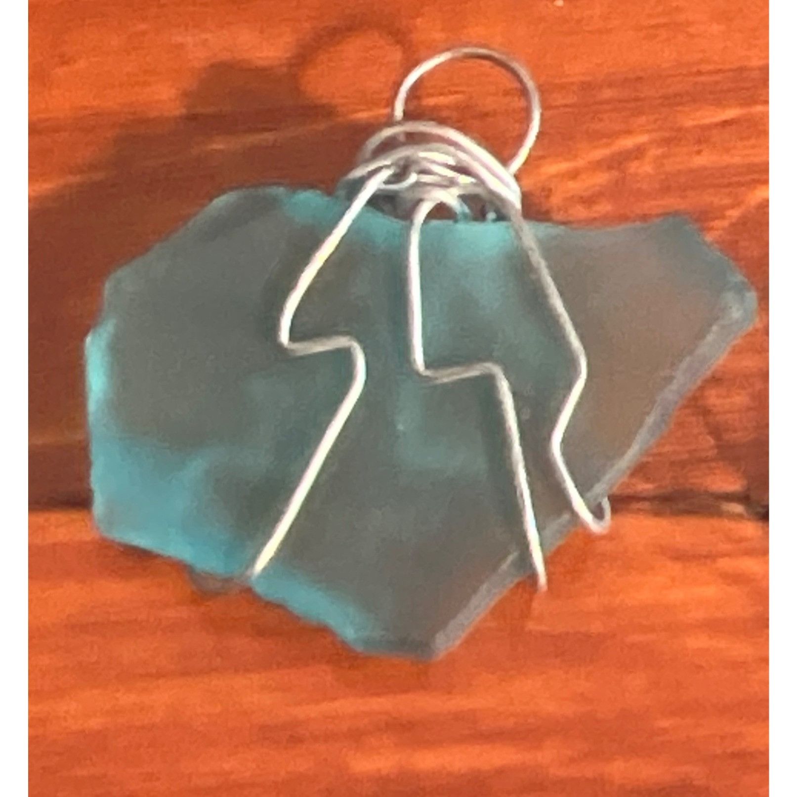 Other Vintage Set of 3 Sea Glass Silver Tone Wire Wrap Pendants Bl Size ONE SIZE - 4 Thumbnail