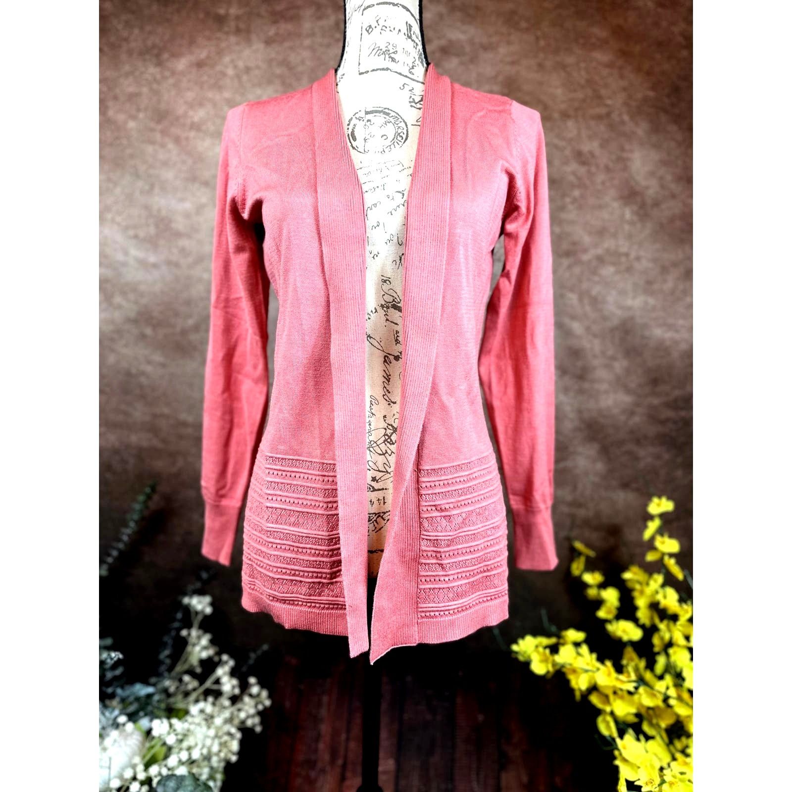 Other Lety & Me Gabby Pointelle Detailed Cardigan - Coral - size S Size S / US 4 / IT 40 - 5 Thumbnail