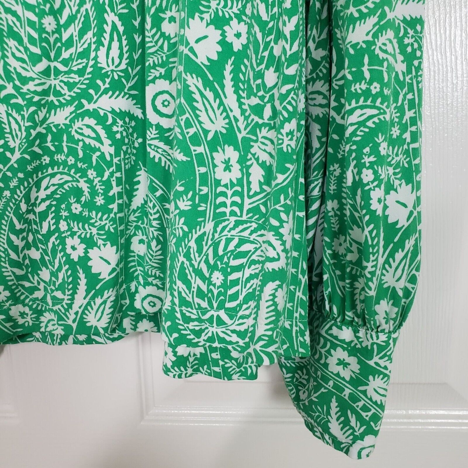 Designer Crown & Ivy Floral Paisley Blouse Womens Size XL Green Size XL / US 12-14 / IT 48-50 - 3 Thumbnail