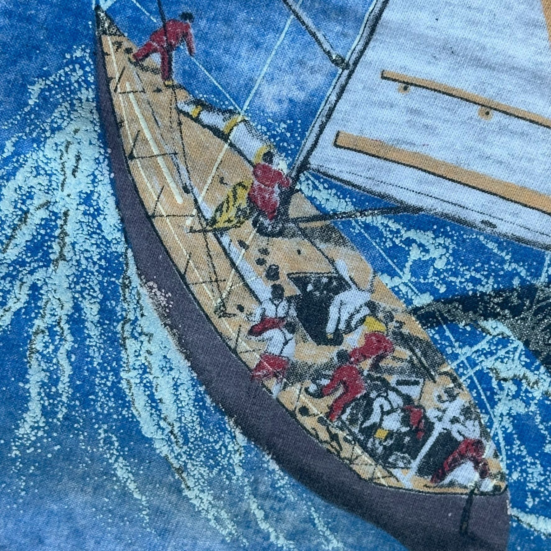Vintage Vintage 90s Sailboat Seagull T-Shirt Gray L Single Stitch Na Size US L / EU 52-54 / 3 - 4 Thumbnail