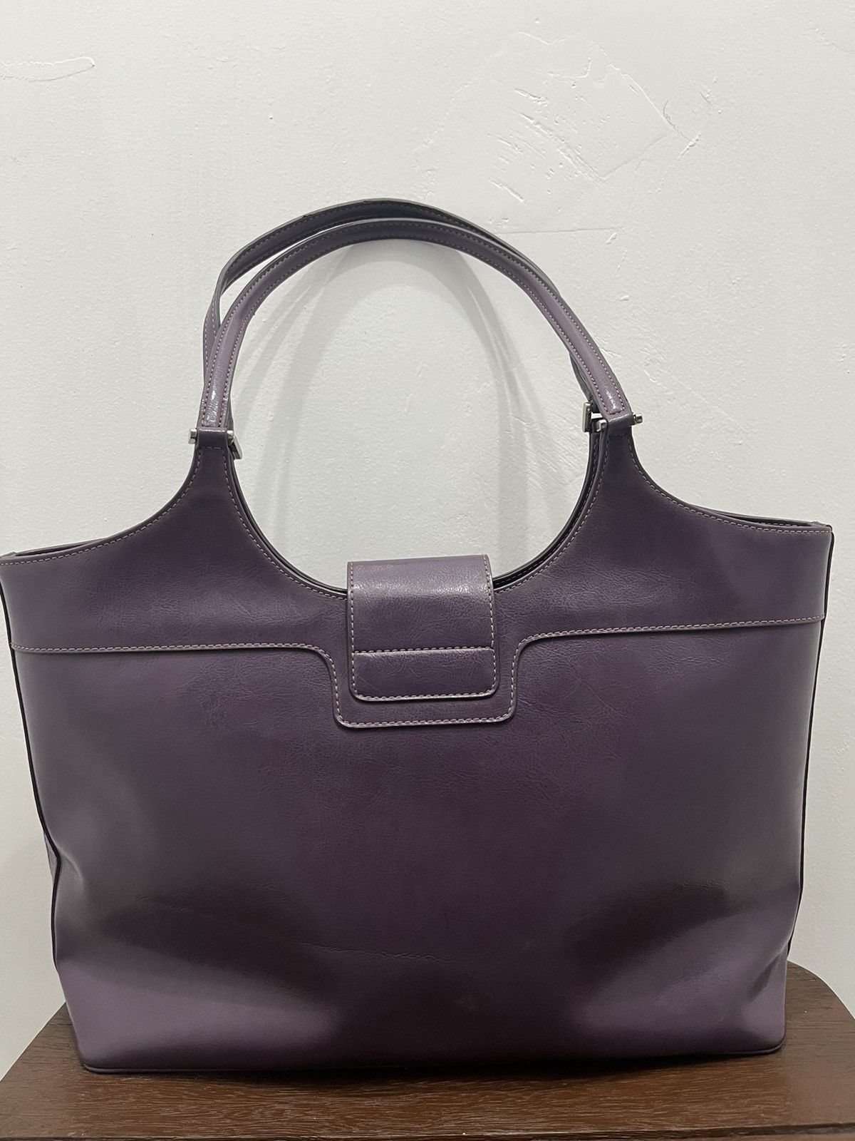 Branded Leather Lizclaiborne Purple Leather Bag Vintage Size ONE SIZE - 6 Thumbnail