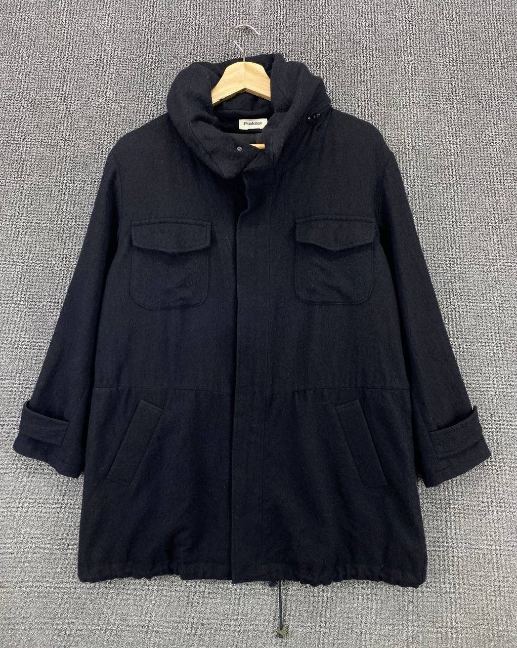 Issey Miyake Vintage Issey Miyake Plantation Black Wool Hodded Jacket Size M / US 6-8 / IT 42-44 - 1 Thumbnail
