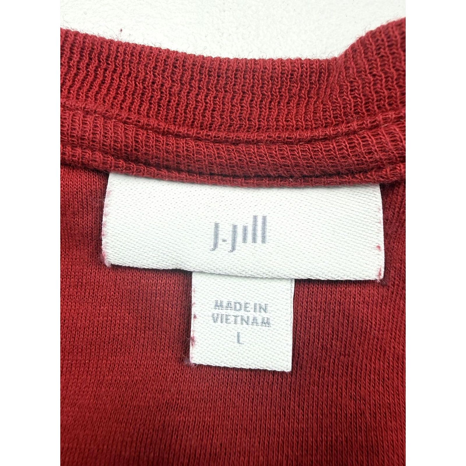 J. Jill J. Jill Womens L Red V Neck Long Sleeve Pockets Jersey Casual Tunic Shirt Top Size L / US 10 / IT 46 - 3 Thumbnail