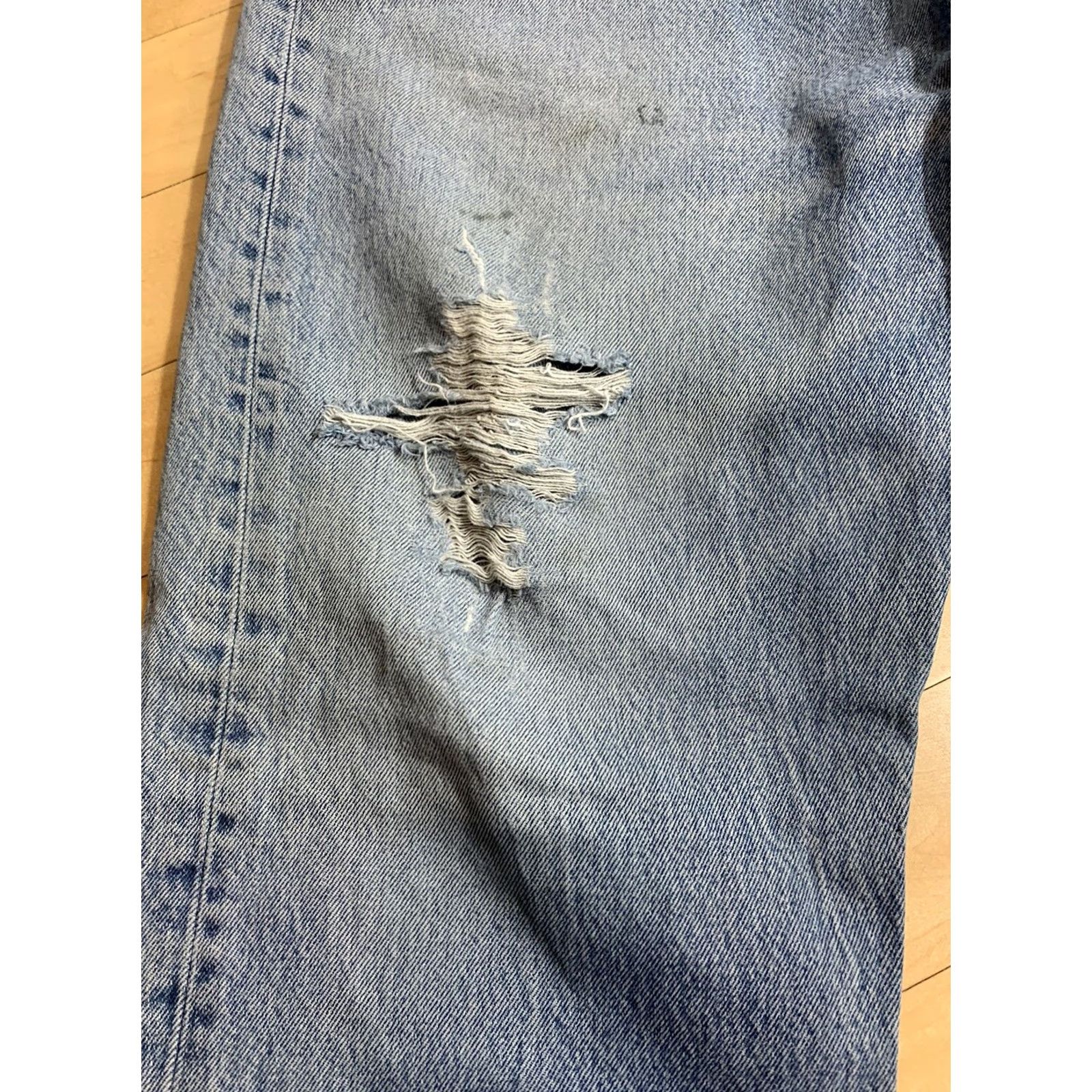 Levi's Levi's 501 Distressed Blue Jeans Mens Straight Leg Size 36 X 30 Size US 36 / EU 52 - 6 Thumbnail