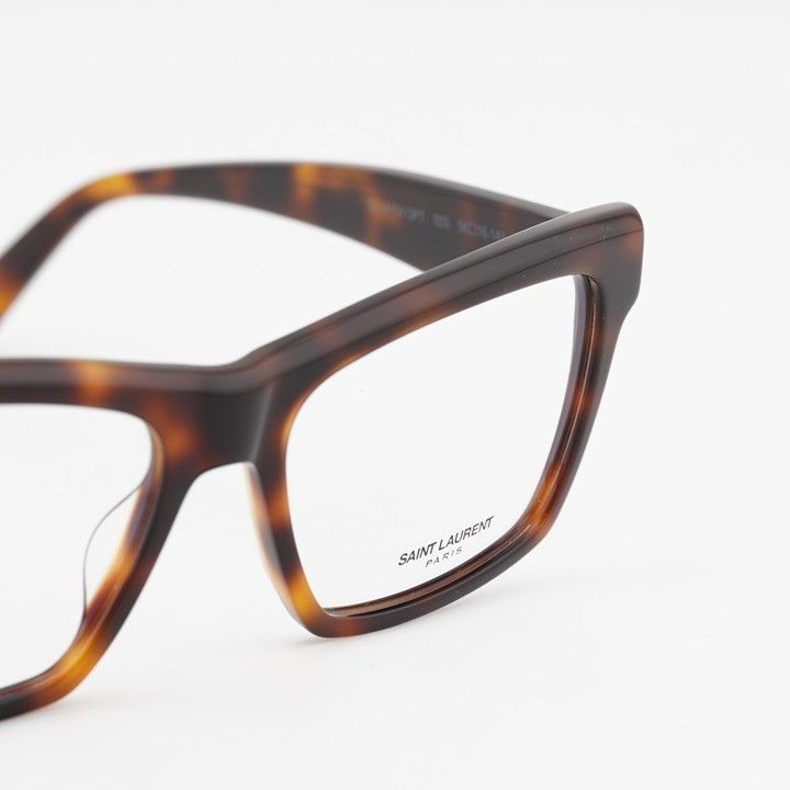 Saint Laurent Paris Saint Laurent SLM104 OPT 003 Eyeglasses Havana 56mm Square Size ONE SIZE - 5 Thumbnail