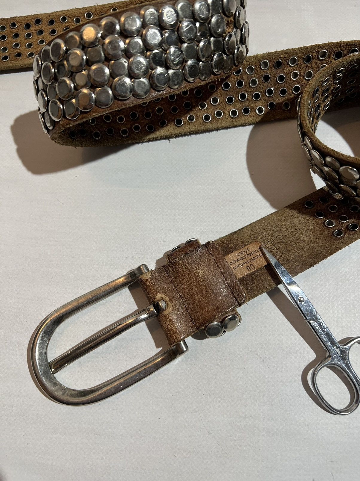 Vintage Y2K Vintage Leather Belt BB Simon Style Size ONE SIZE - 4 Thumbnail