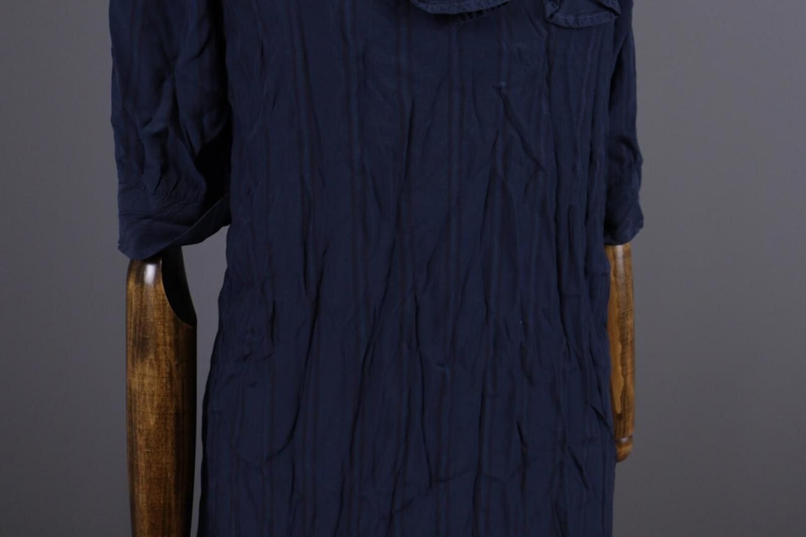 Designer Manila Grace Blue 3/4 Sleeve V-Neck Midi Dress 44 / M Size M / US 6-8 / IT 42-44 - 7 Thumbnail