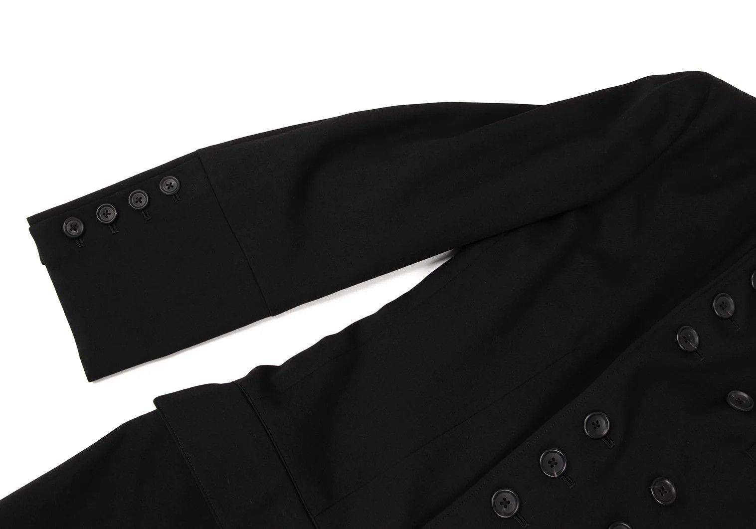 Yohji Yamamoto Yohji Yamamoto Wool Gabardine Long Jacket Black Size US M / EU 48-50 / 2 - 6 Thumbnail