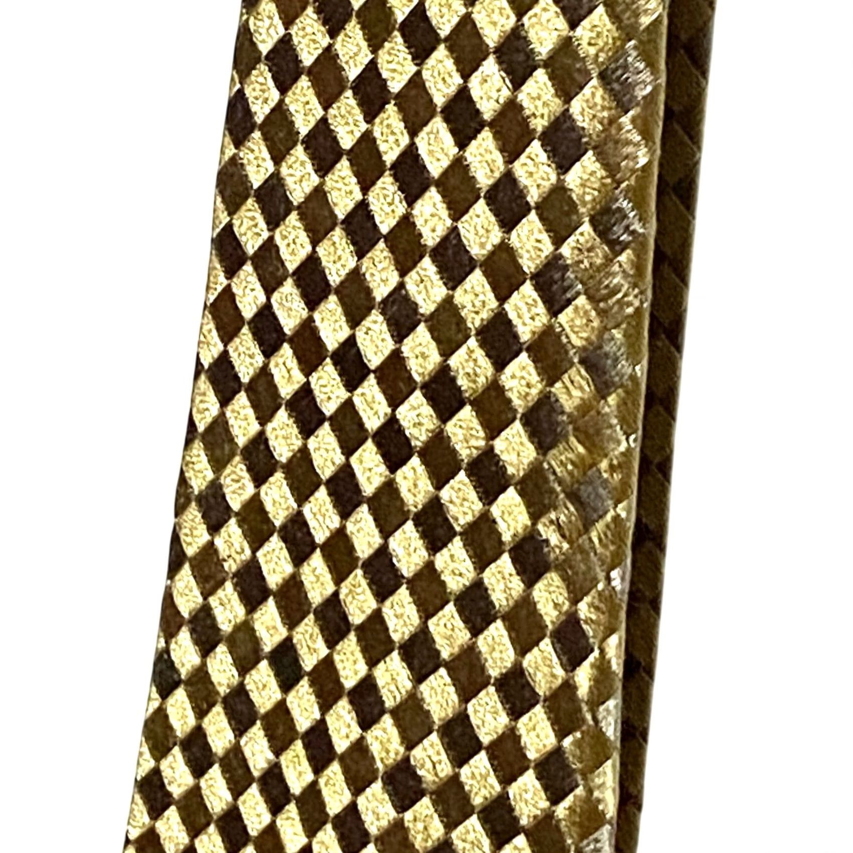 Geoffrey Beene Geoffrey Beene Gold Geometric Diamond Mens Silk Neck Tie Workwear Office Preppy Size ONE SIZE - 2 Thumbnail