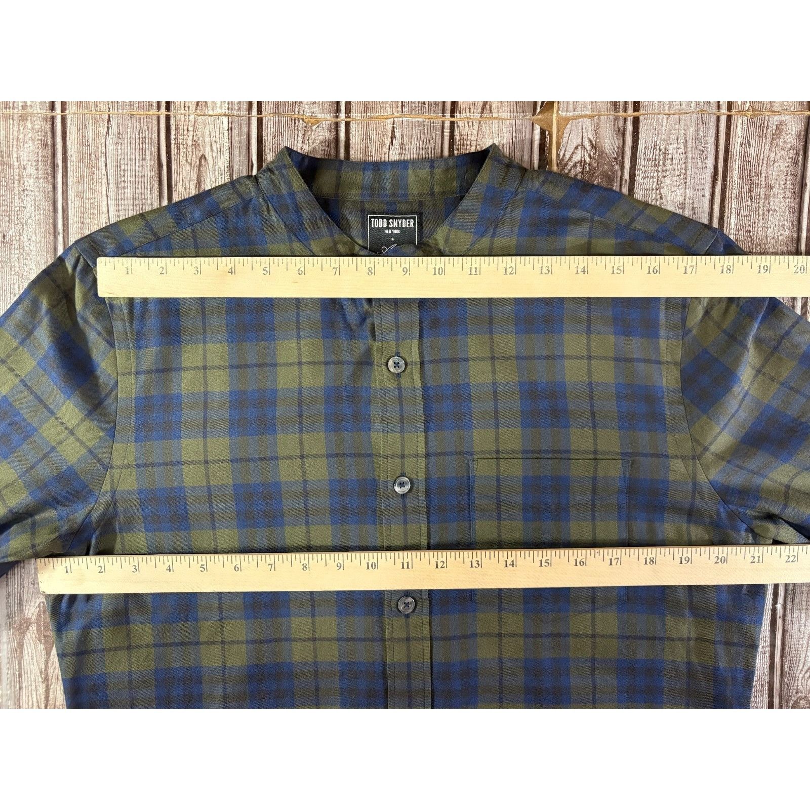 Todd Snyder TODD SNYDER X ALBINI Finest flannel plaid band collar Shirt Size US M / EU 48-50 / 2 - 5 Thumbnail