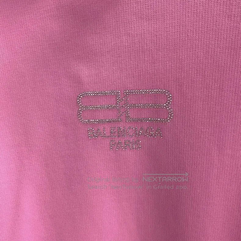 Balenciaga Balenciaga Pink Logo Rhinestone Hoodie. Size US M / EU 48-50 / 2 - 5 Thumbnail