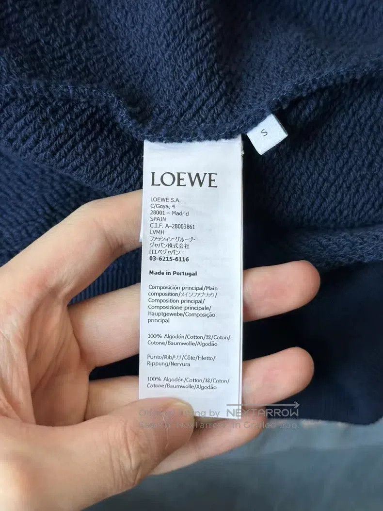 Loewe Loewe Navy blue misaligned embroidery logo hoodie Size S / US 4 / IT 40 - 3 Thumbnail