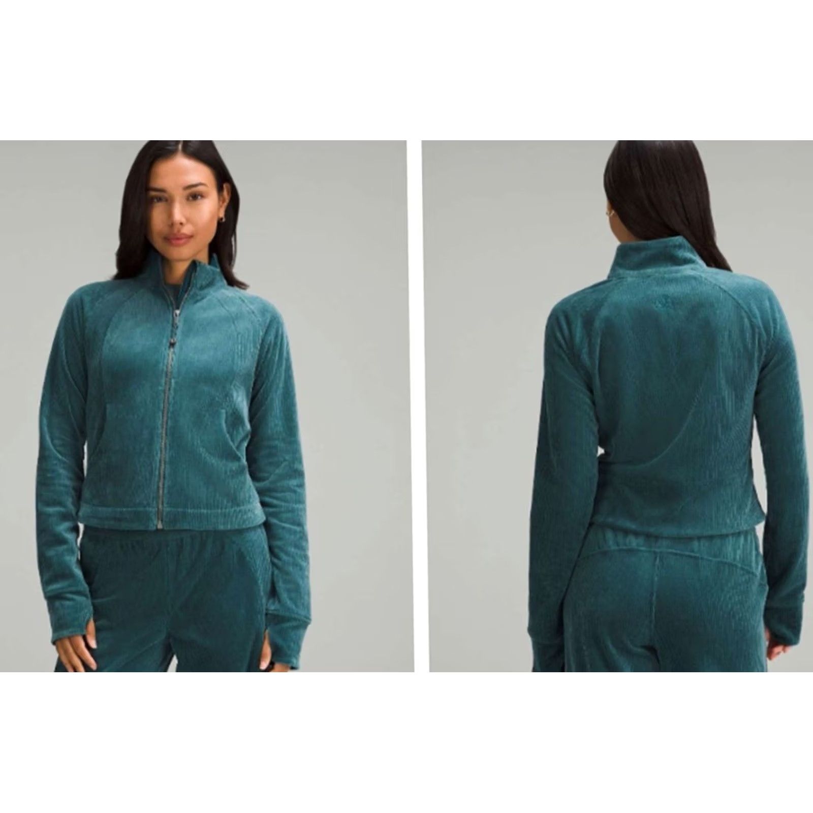 Lululemon Lululemon Women's Track Jacket Storm Teal Velvet Cord Size 4 NWT Size S / US 4 / IT 40 - 8 Thumbnail