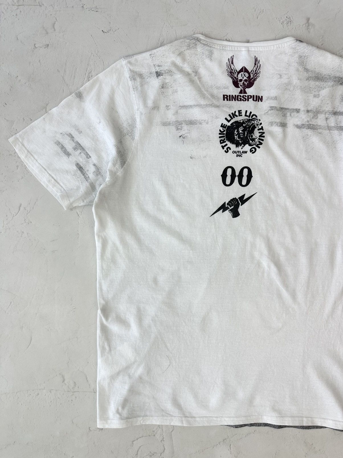 Ringspun Vintage Ringspun Printed White T-shirt Size US L / EU 52-54 / 3 - 6 Thumbnail