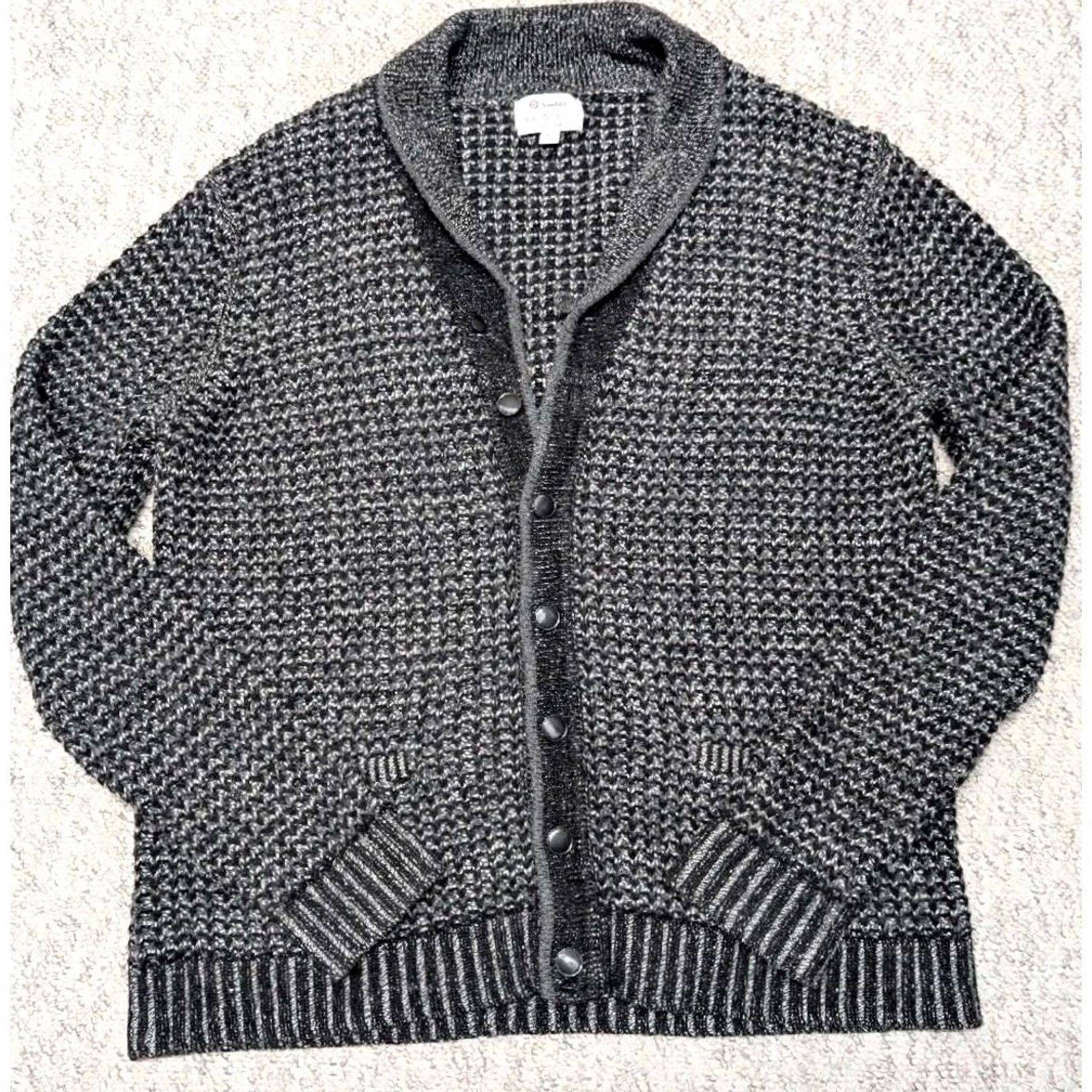 Rag & Bone Rag & Bone x Neiman Marcus cardigan sweater XL chunky knit black/gray Mens Wool/Cotton Blend Size US XL / EU 56 / 4 - 4 Thumbnail