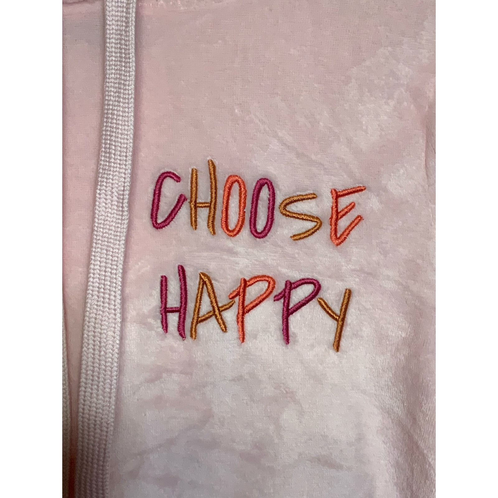 Unknown London Fifth Sun "Choose Happy" Pink Plush Hoodie Womens Size L NWT Size L / US 10 / IT 46 - 5 Thumbnail