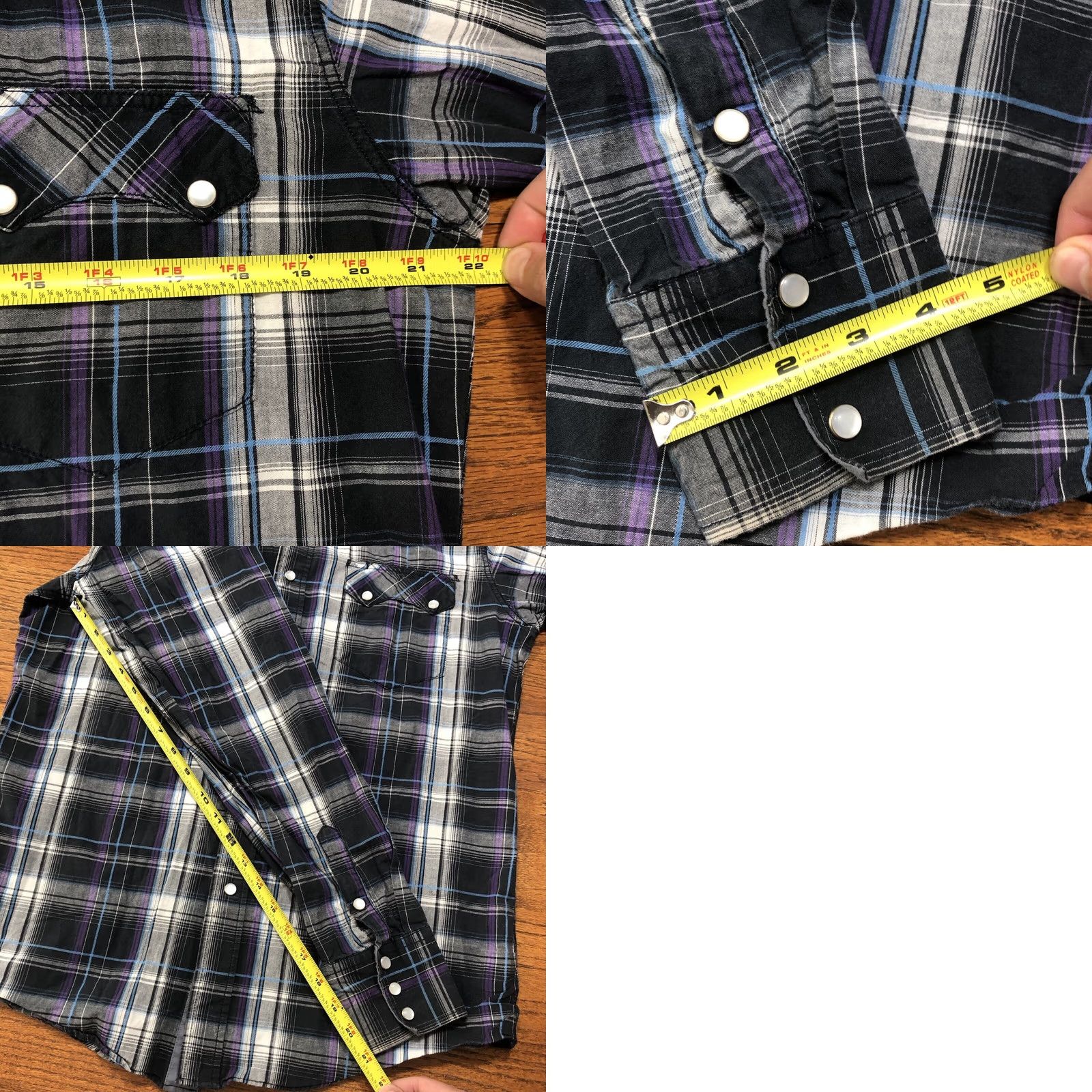 Roper VINTAGE Roper Plaid Western Pearl Snap Shirt Mens Medium Black Purple Cowboy Size US M / EU 48-50 / 2 - 8 Thumbnail