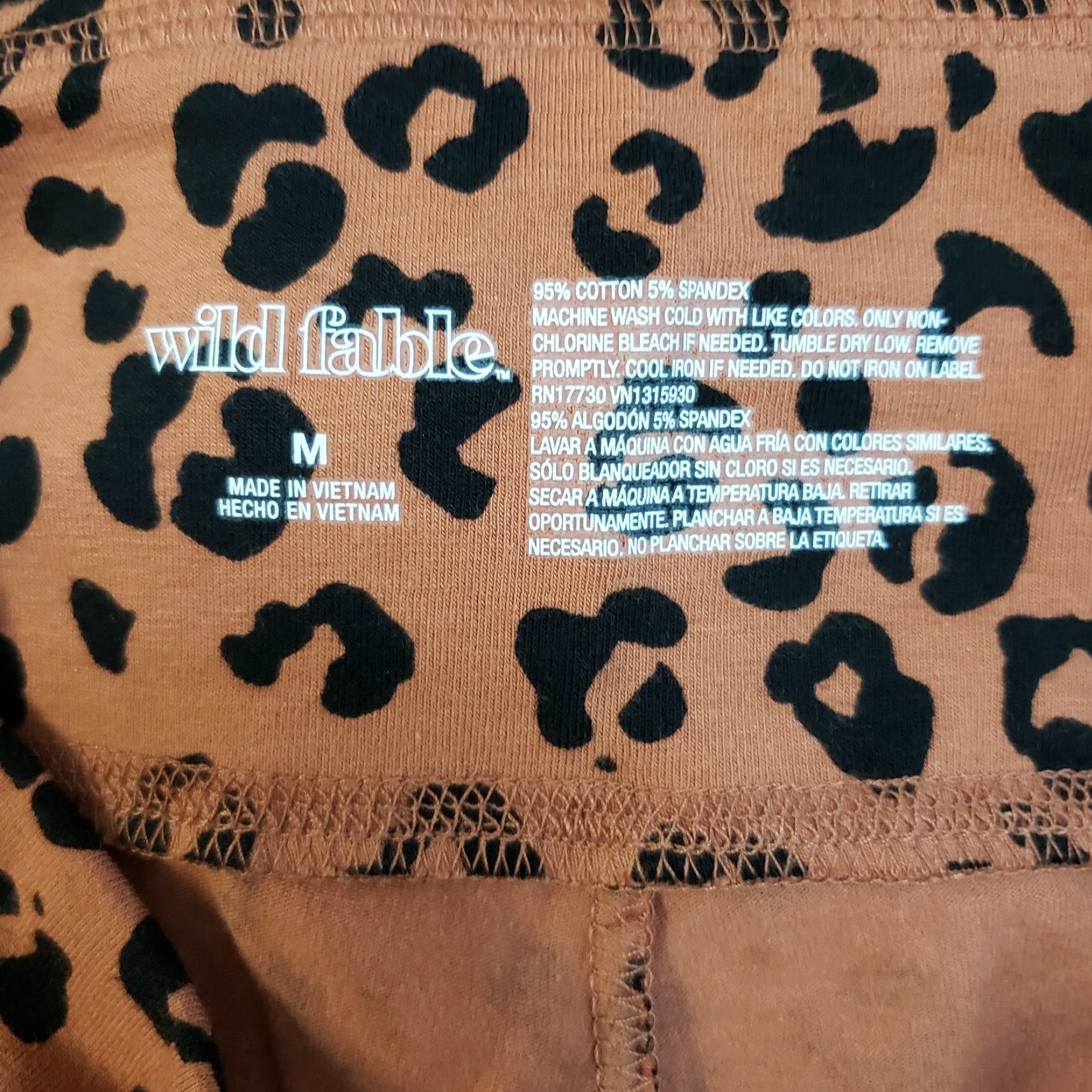 Vintage Wild Fable Leggings Women M Brown Animal Print Cotton High Rise Womens Size 32" / US 10 / IT 46 - 6 Thumbnail