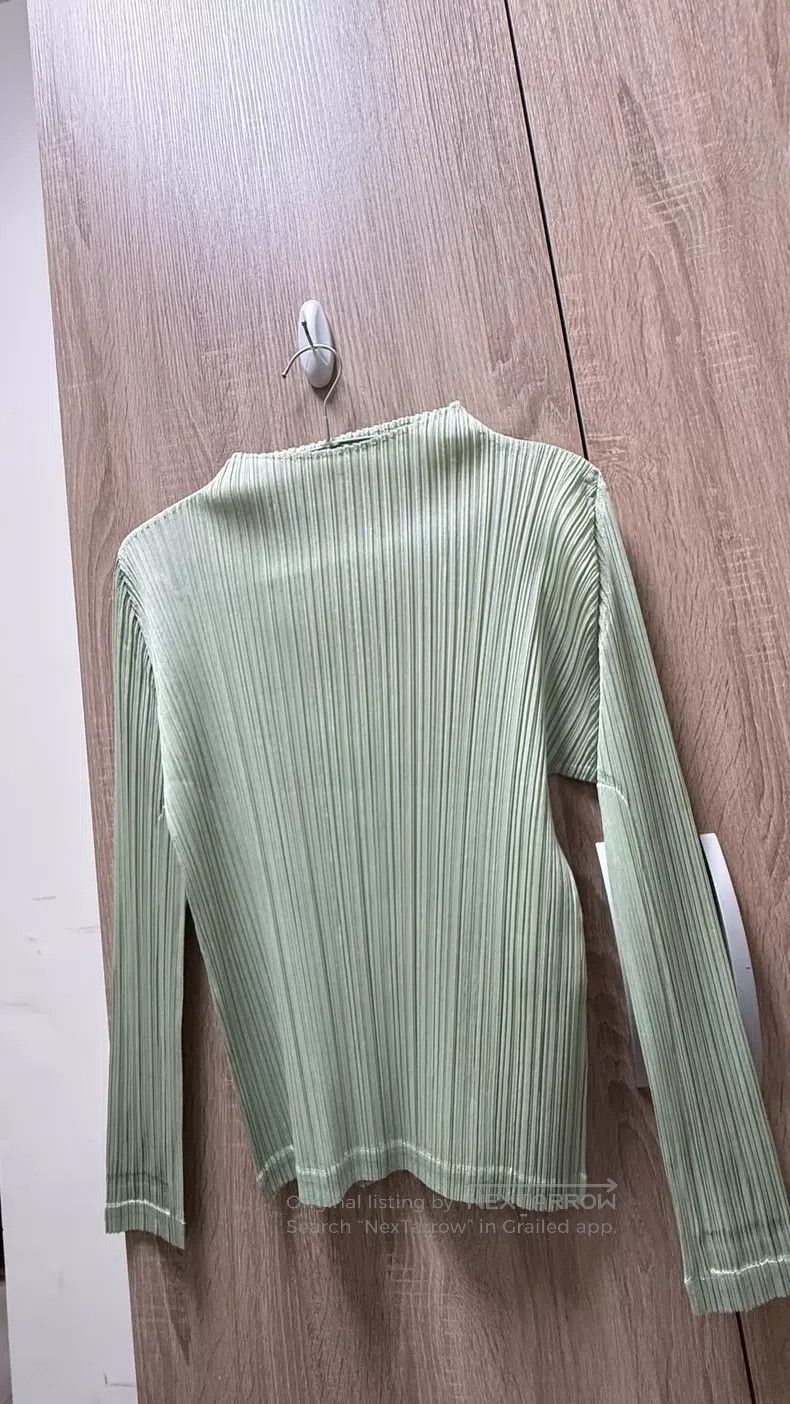 Issey Miyake Issey Miyake Light Green Long Sleeve Top Size L / US 10 / IT 46 - 3 Thumbnail